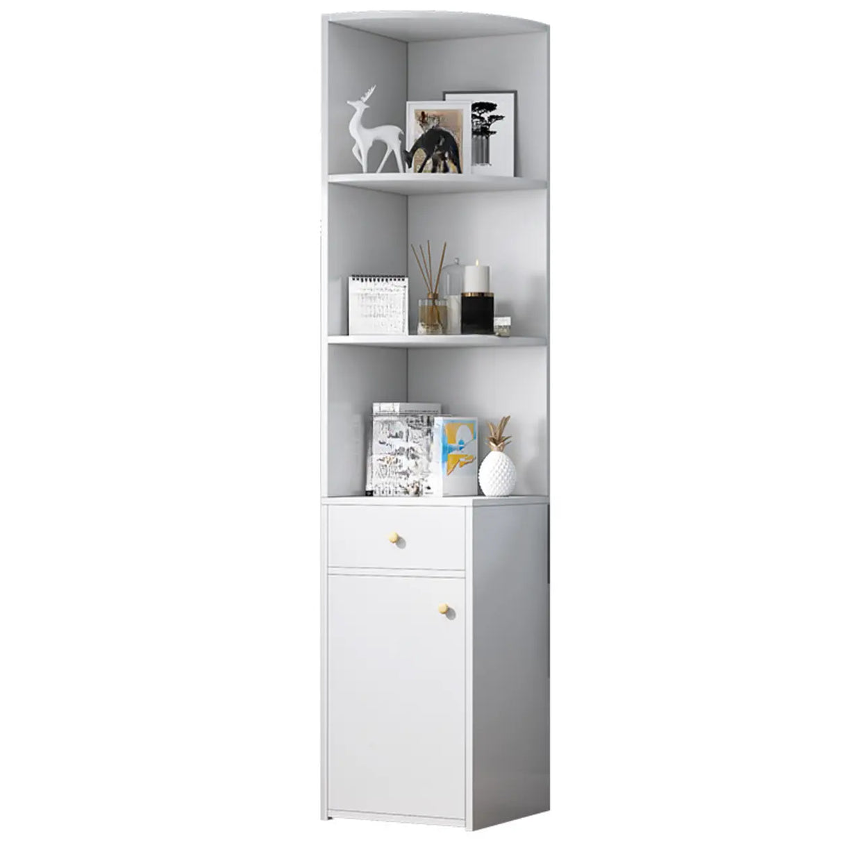 Fashion Closed Back Corner Wooden Display Bookcases Image - 5