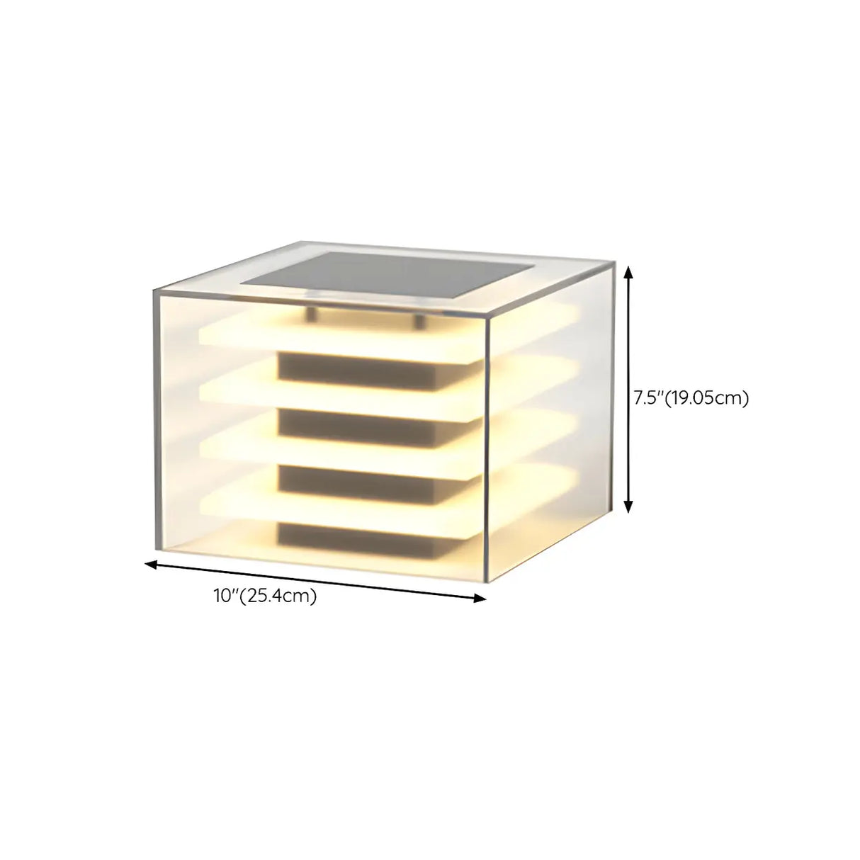 Fashion Cube Multi-Layer Design Glass Outdoor Post Lamp