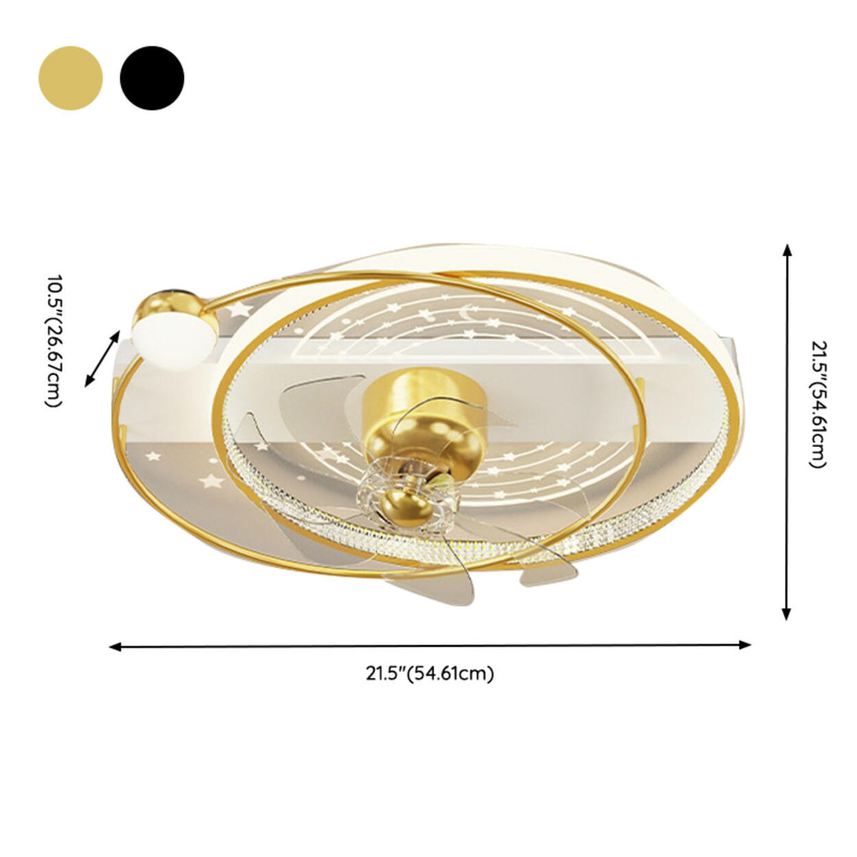 Fashion Flush Linear Frame Metal Ceiling Fan with Light