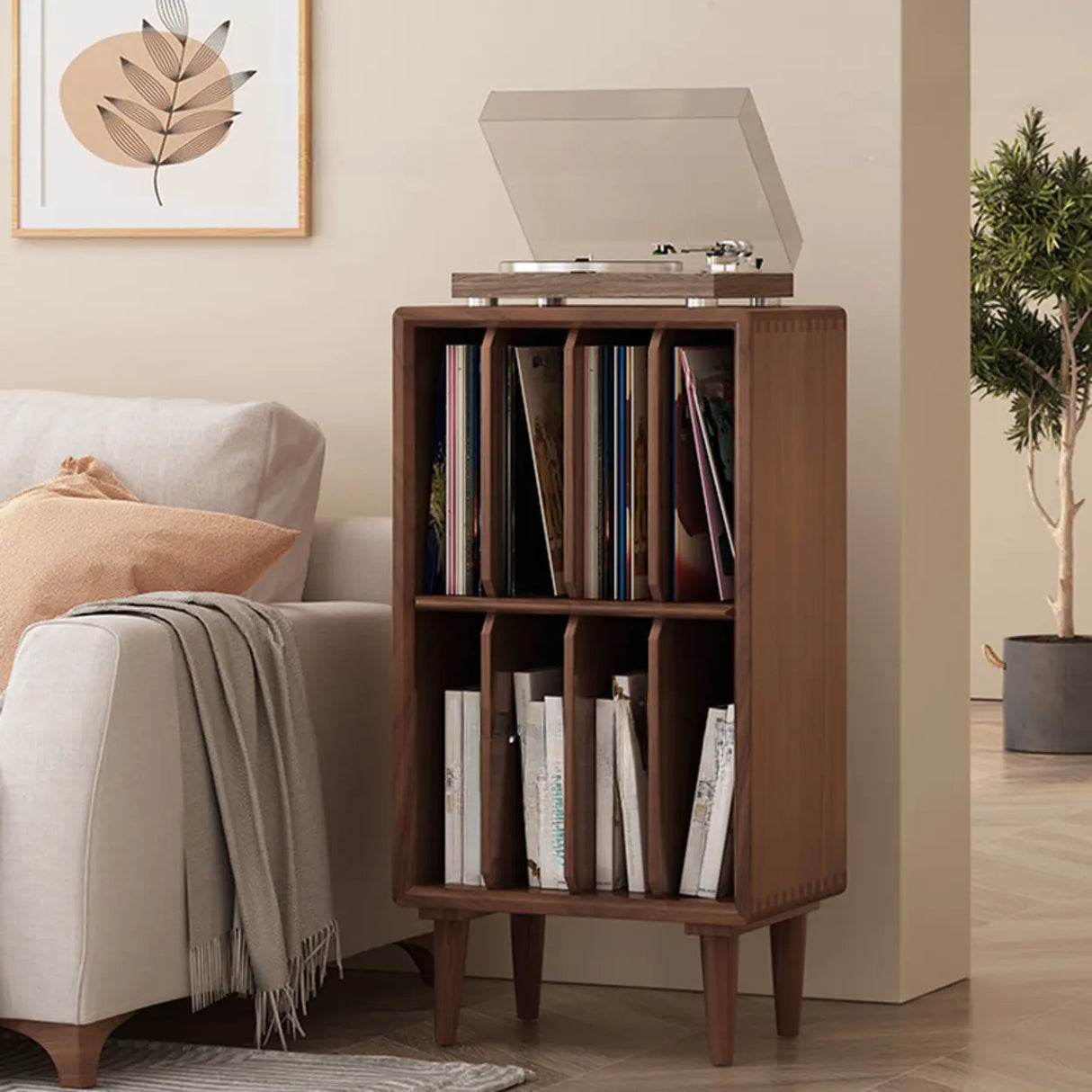 Fashion Pine Wood Vertical Small Storage Bookcases Image - 6