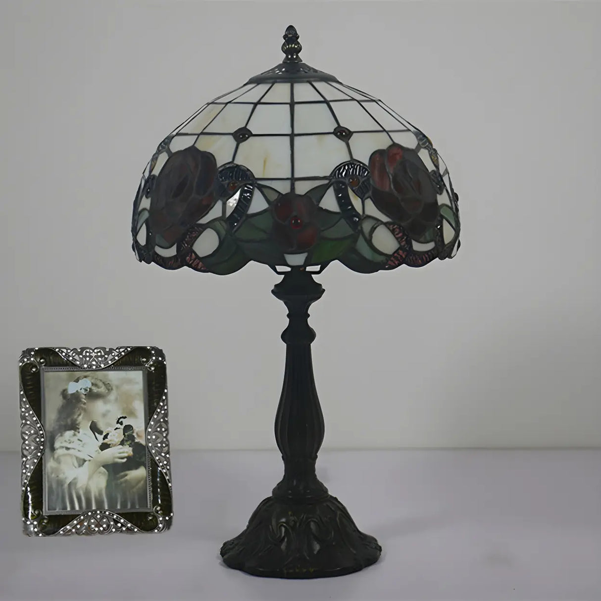 Fashion Tiffany Glass Shade Dragonfly Decor Table Lamp Image - 14