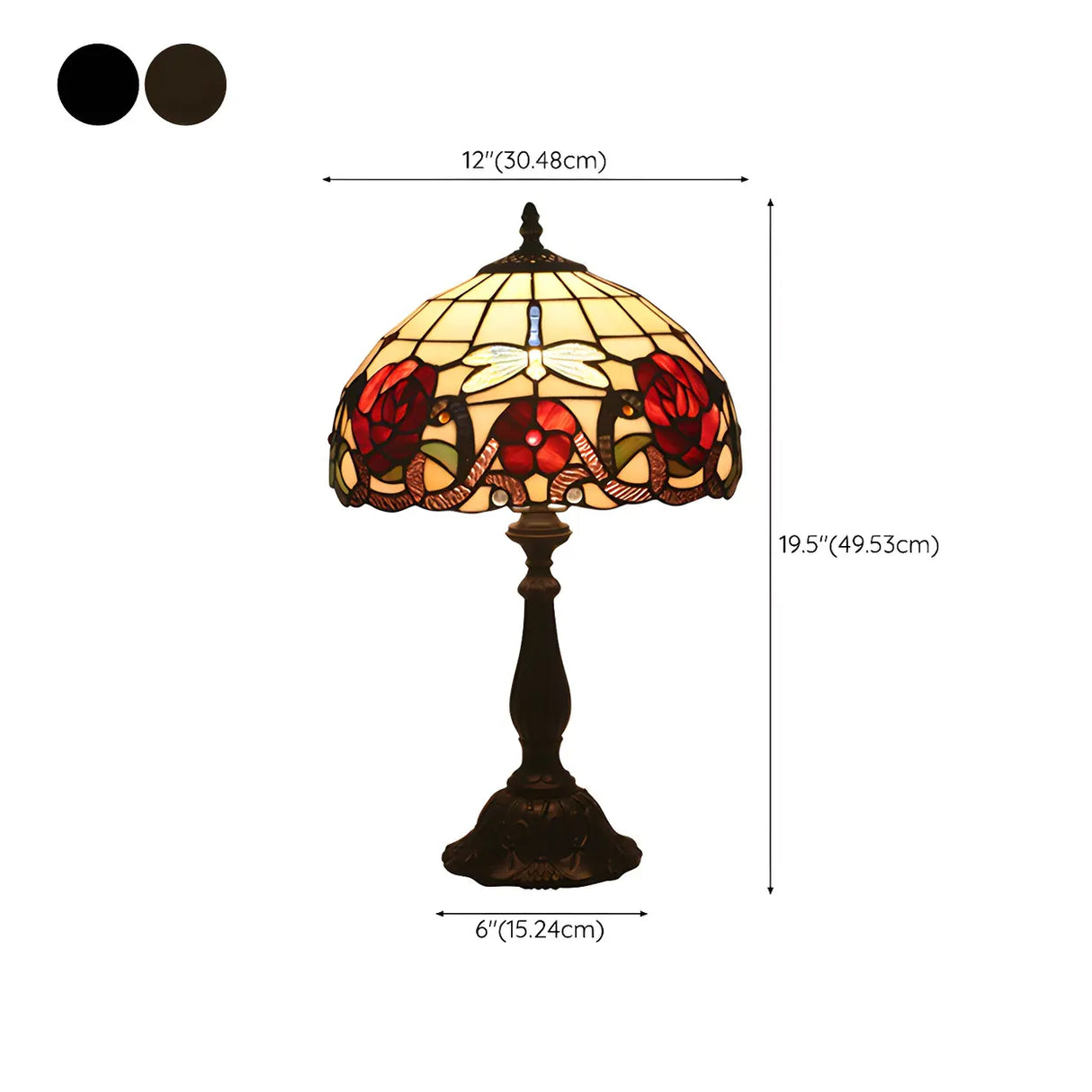 Fashion Tiffany Glass Shade Dragonfly Decor Table Lamp