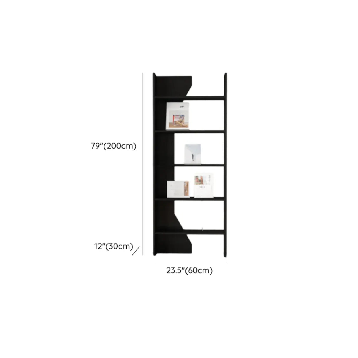 Fashion Vertical Rectangular Wooden Bookshelf Black Image - 27