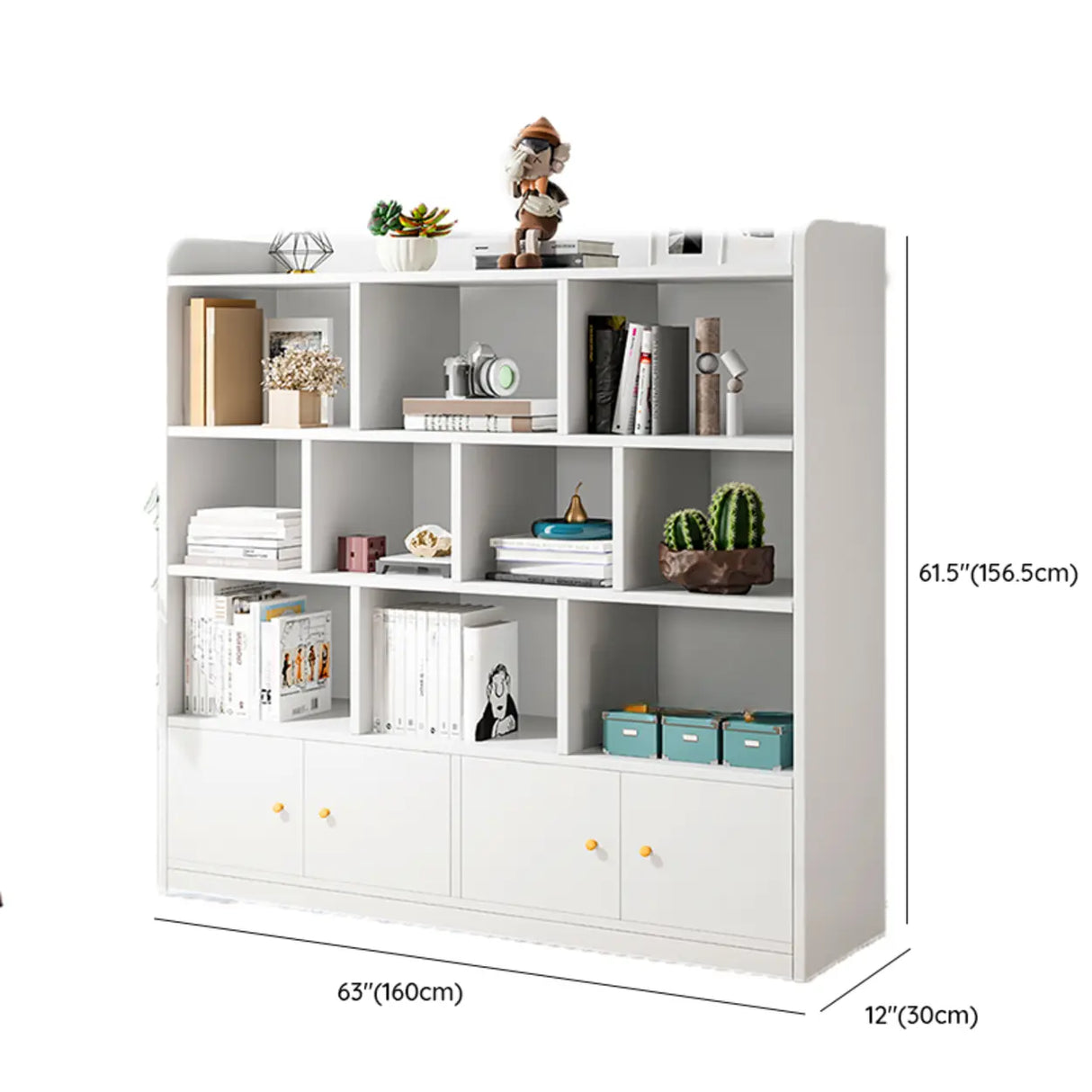 Fashion Wood White Organizer Cabinets Bookcase Image - 34