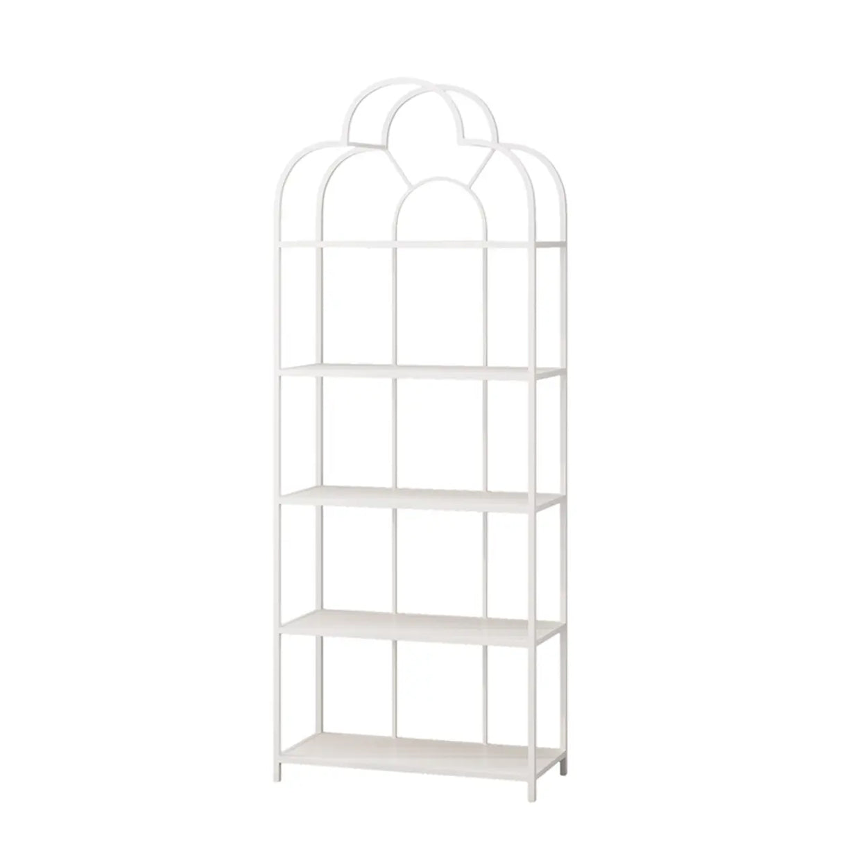 Fashionable Arched Iron Open Etagere Display Bookcase Image - 2