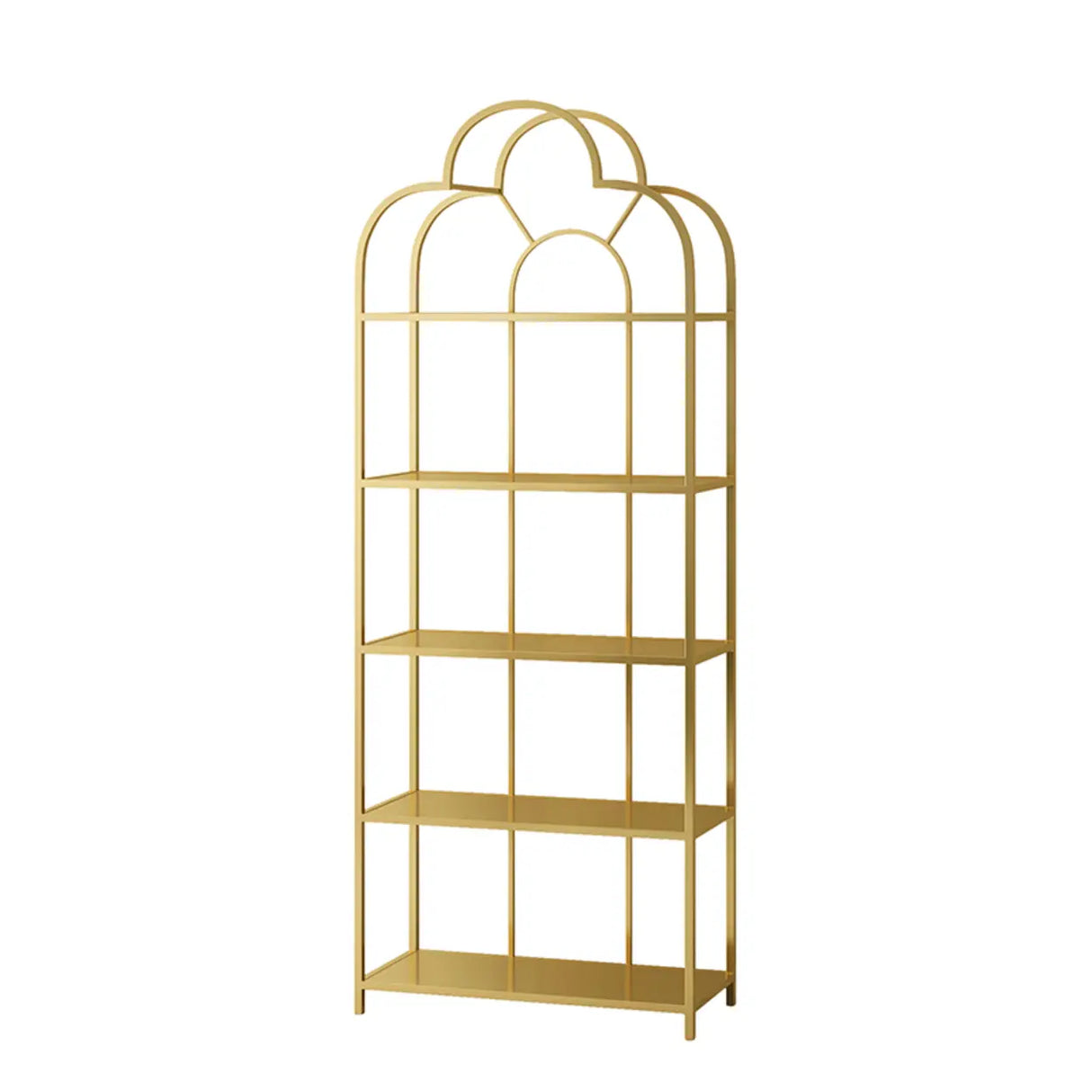 Fashionable Arched Iron Open Etagere Display Bookcase Image - 3