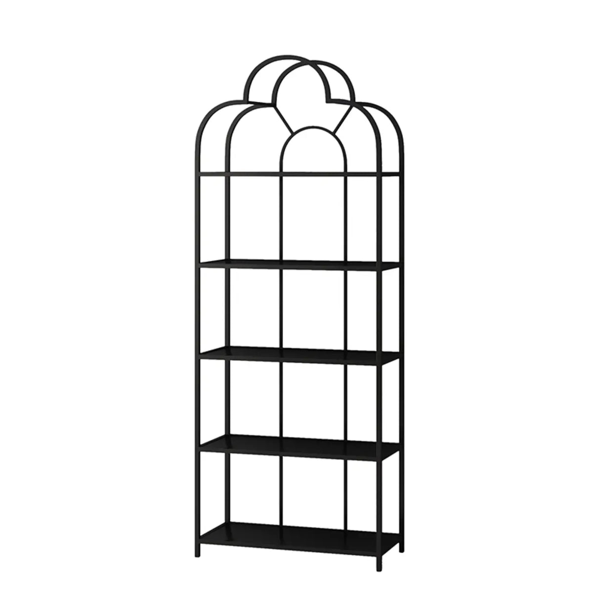 Fashionable Arched Iron Open Etagere Display Bookcase Image - 5