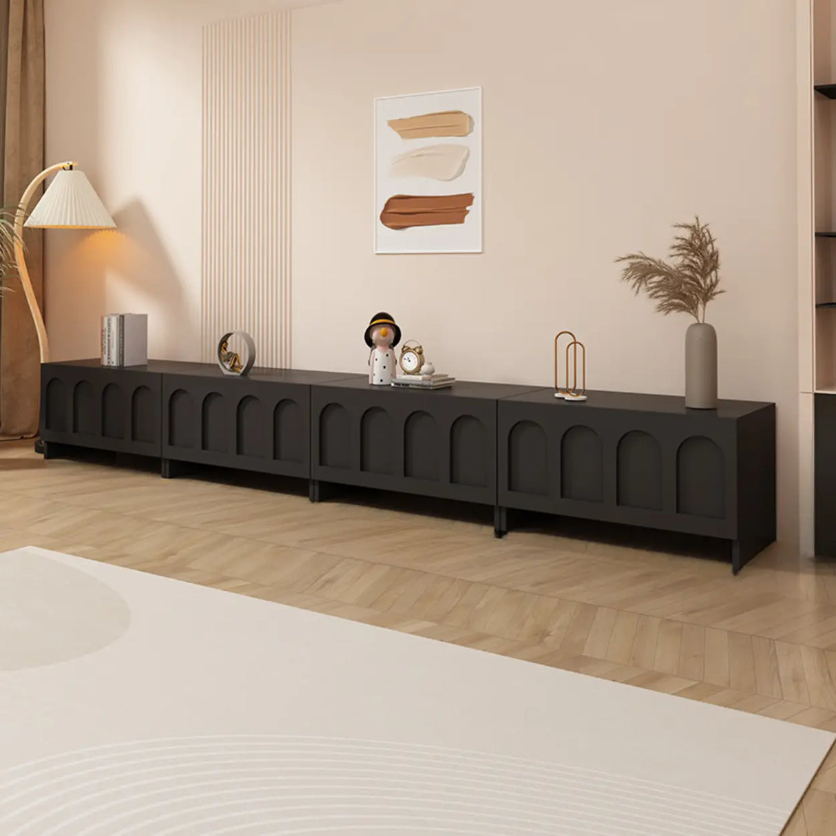 Fashionable Rectangle Black Wooden Cabinet TV Stand Image - 17