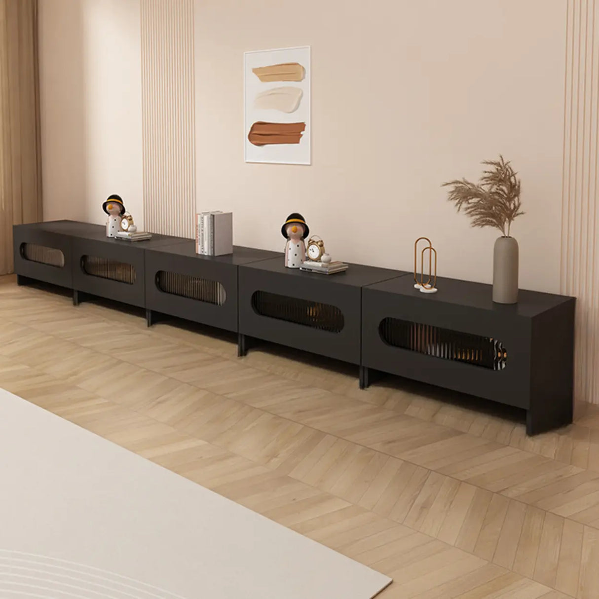 Fashionable Rectangle Black Wooden Cabinet TV Stand Image - 20