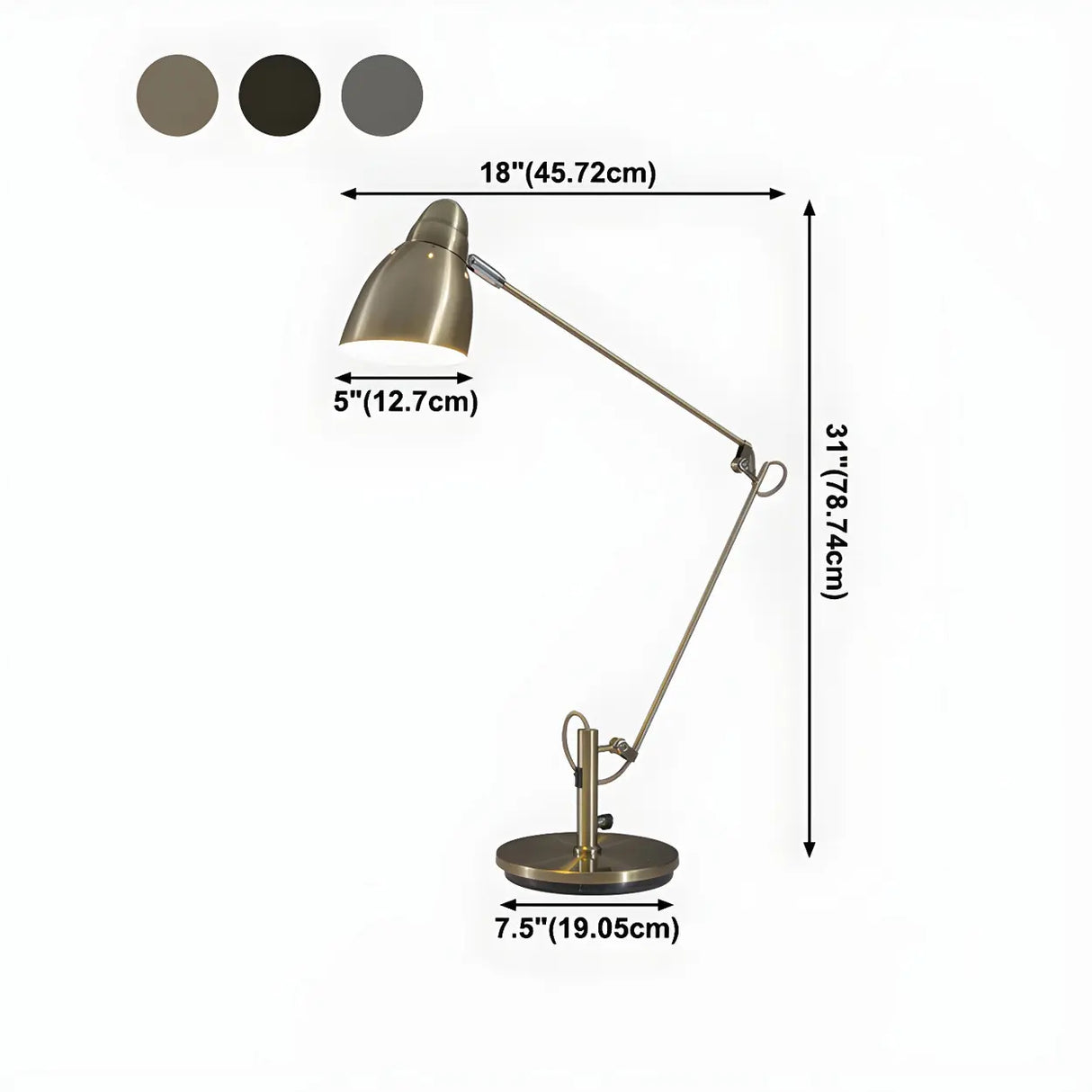 Fashional Silver Bell Shade Metal Study Table Lamp