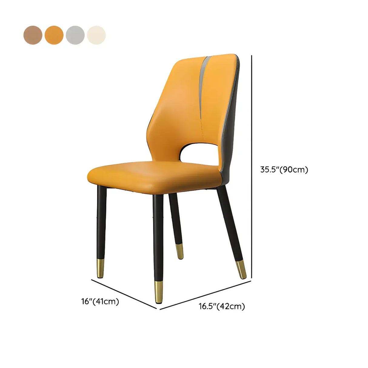 Faux Leather Dining Side Chair with Felt Foot Pads Image - 18