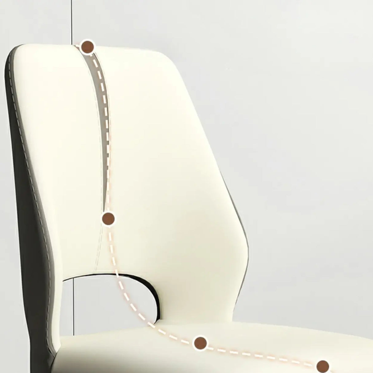 Faux Leather Dining Side Chair with Felt Foot Pads Image - 6