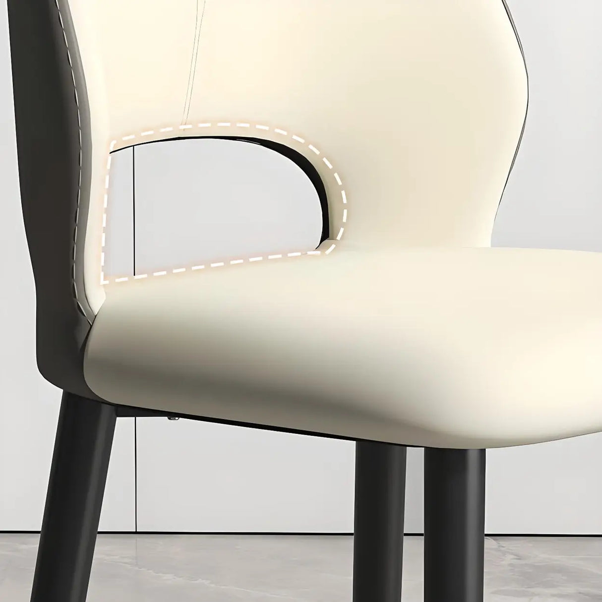 Faux Leather Dining Side Chair with Felt Foot Pads Image - 8