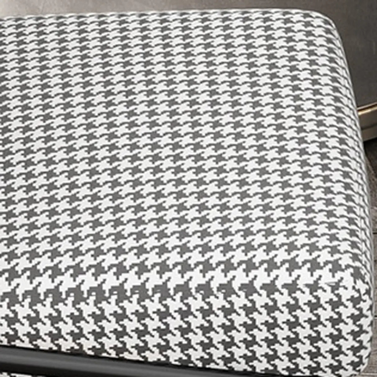 Faux Leather Houndstooth Upholstered Dining Chairs Image - 3