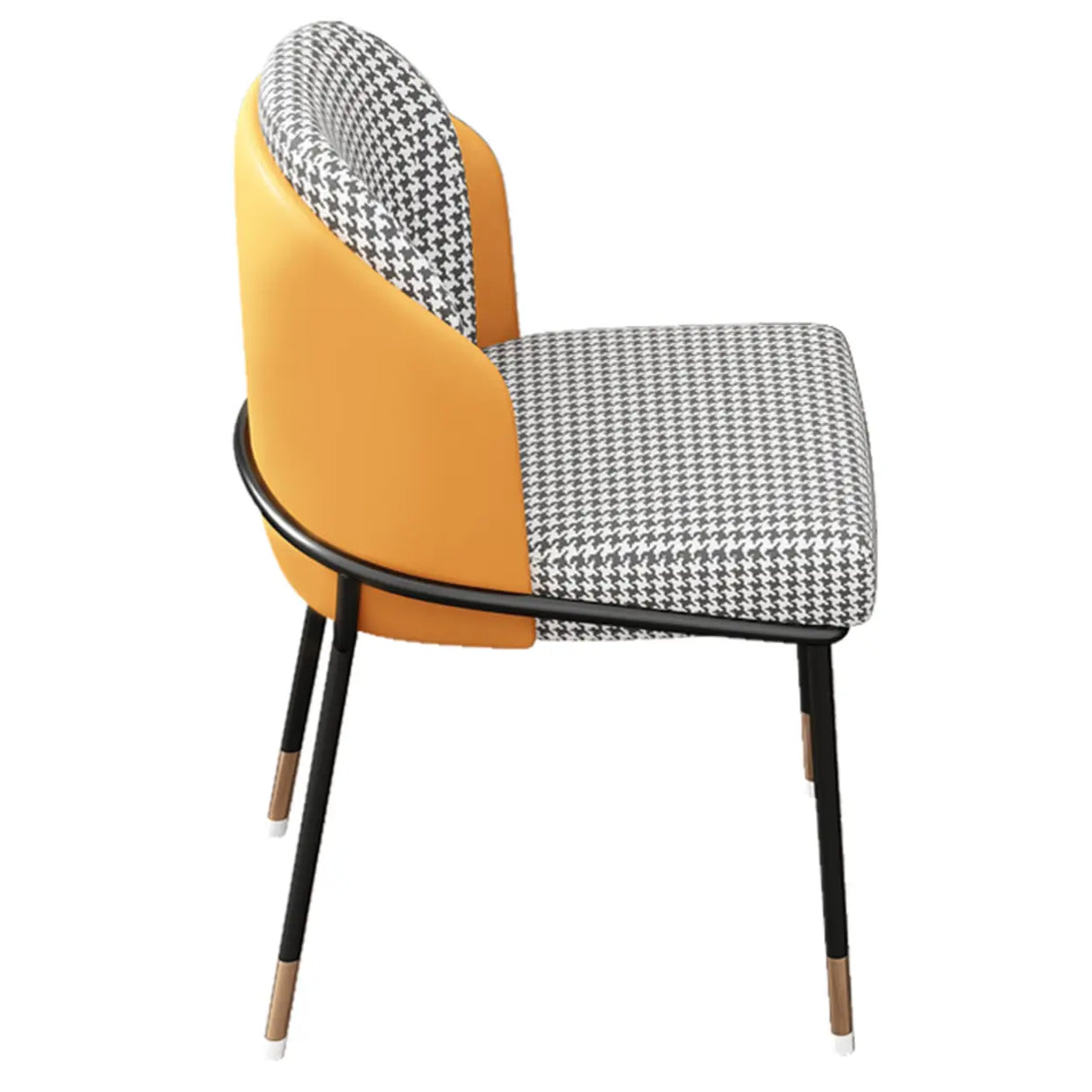 Faux Leather Houndstooth Upholstered Dining Chairs Image - 20
