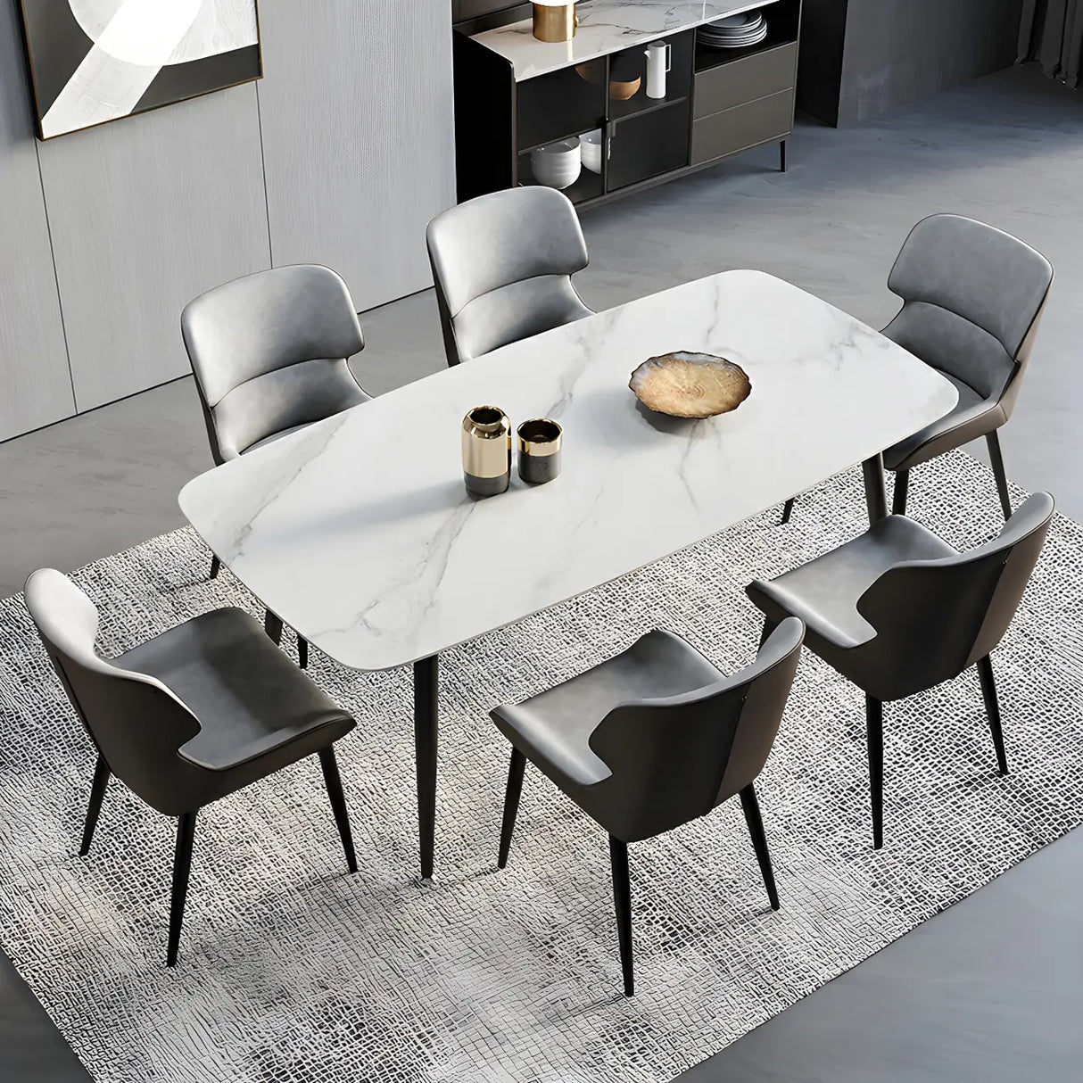 Faux Leather Low Solid Back Armless Dining Side Chair Image - 22