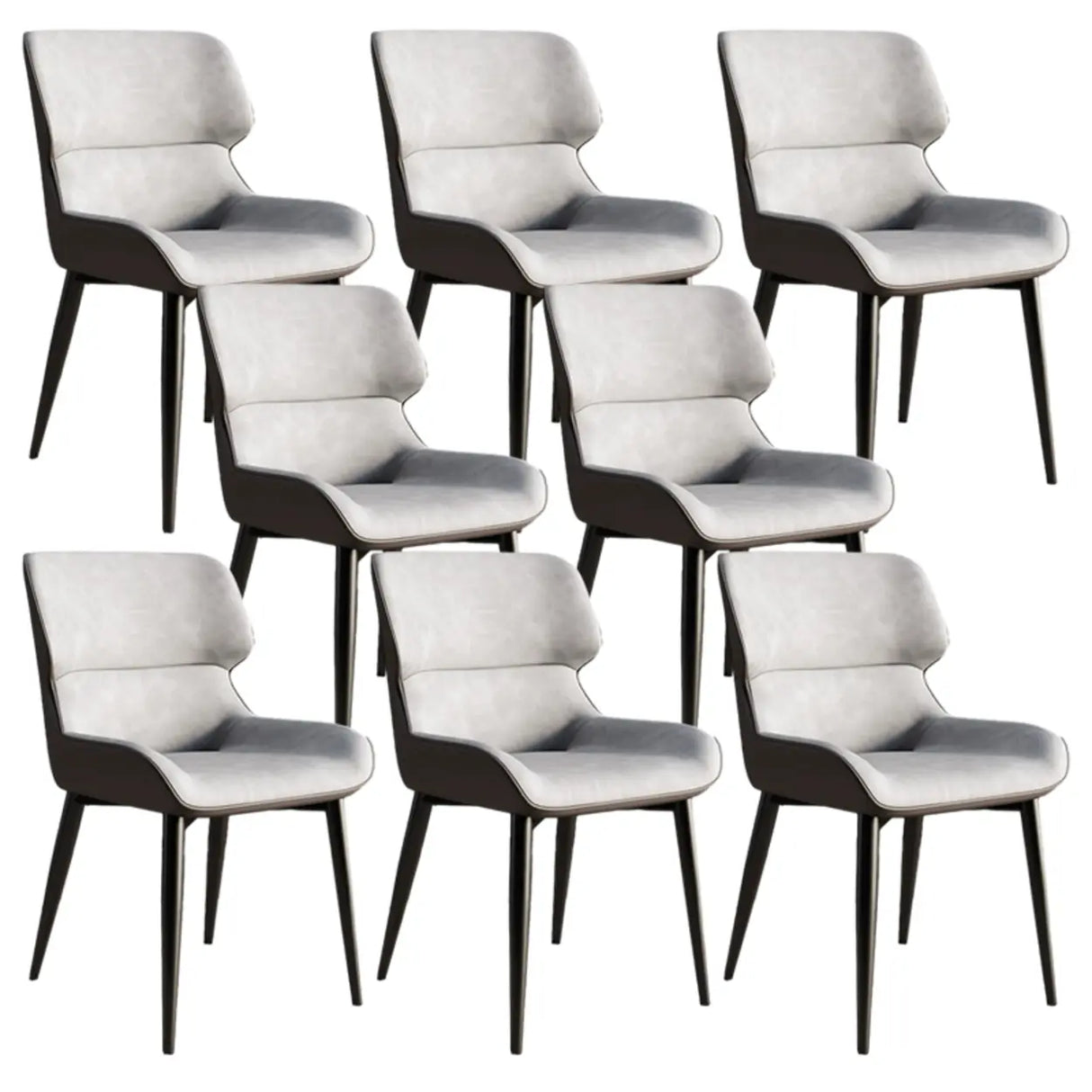 Faux Leather Low Solid Back Armless Dining Side Chair Image - 56