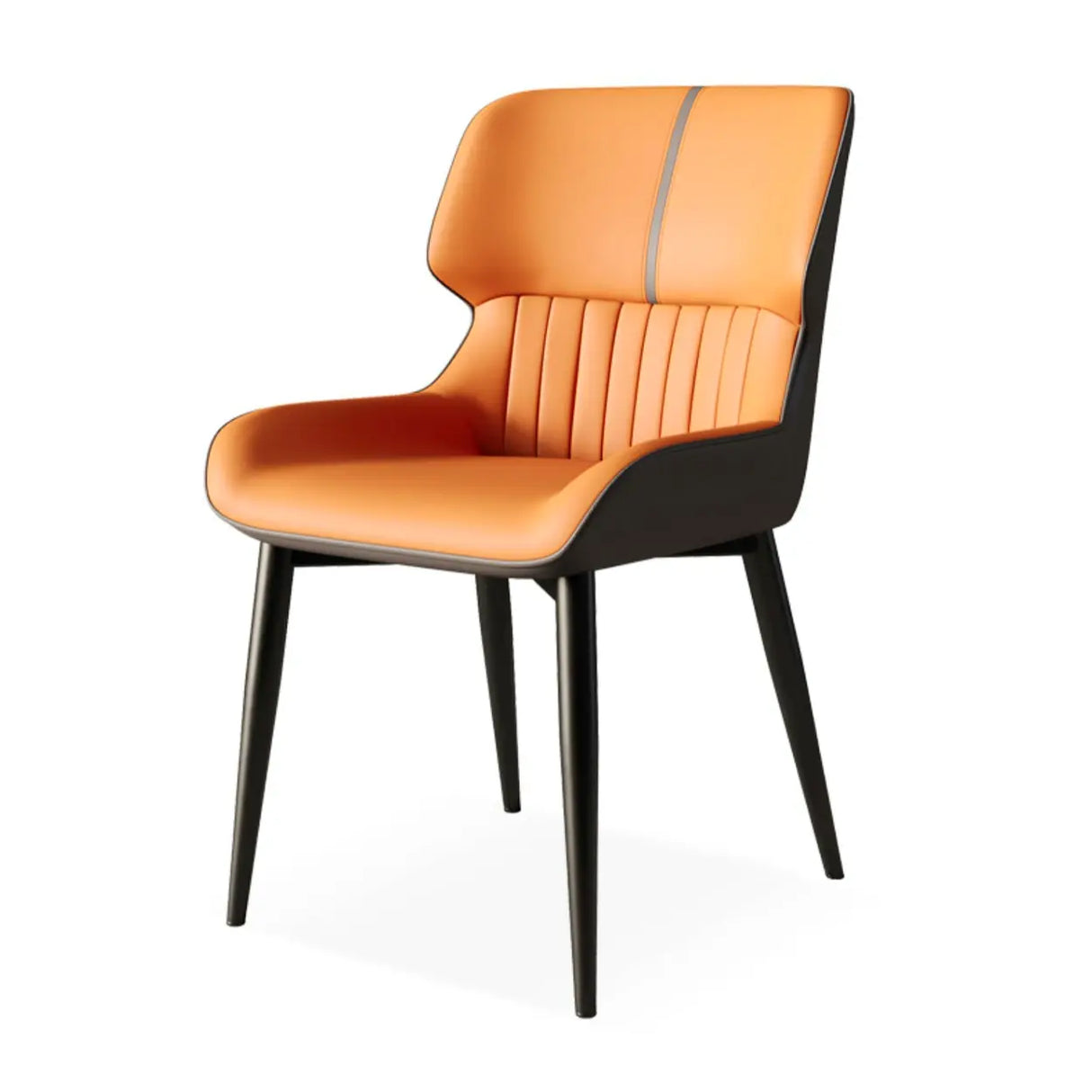 Faux Leather Low Solid Back Armless Dining Side Chair Image - 9