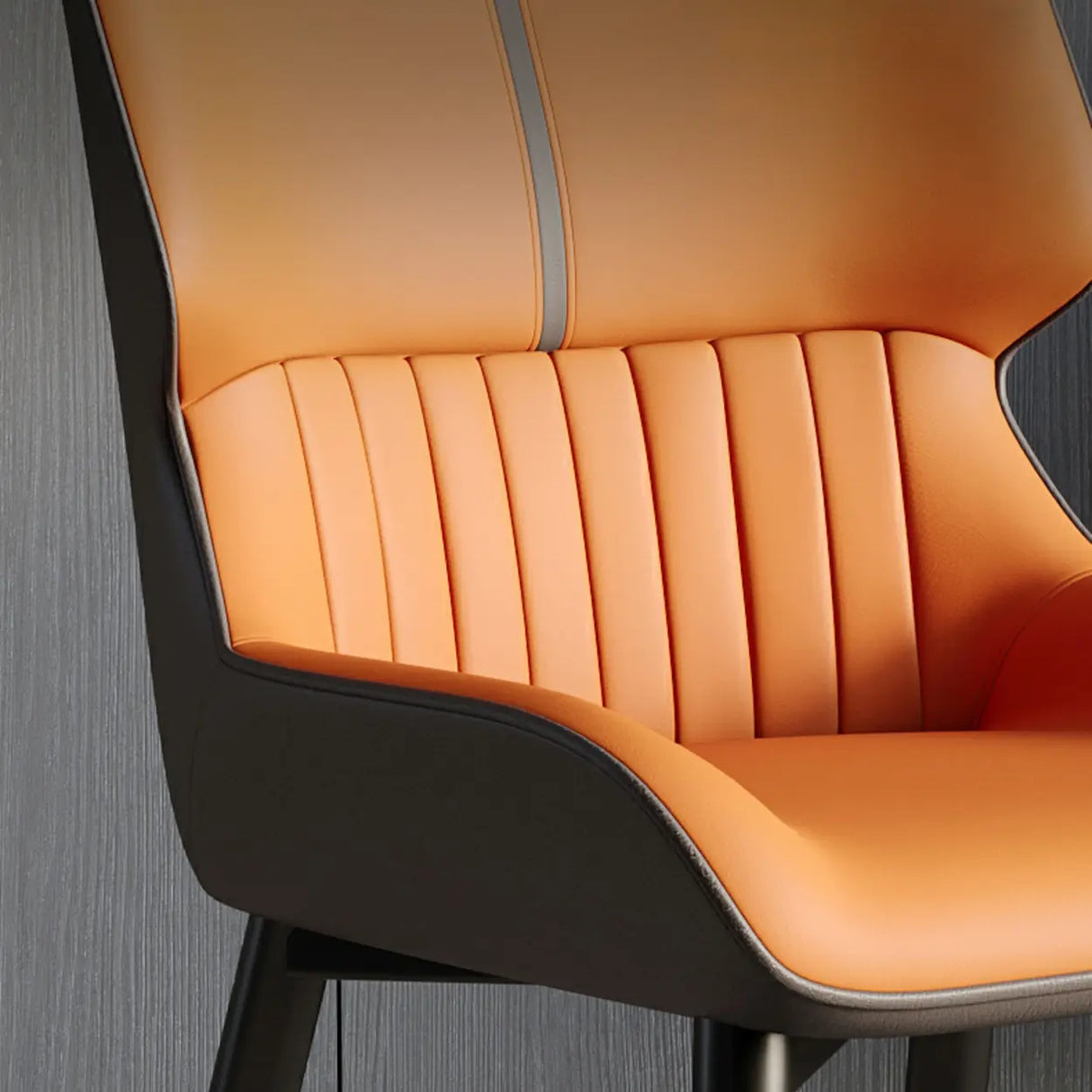 Faux Leather Low Solid Back Armless Dining Side Chair Image - 16