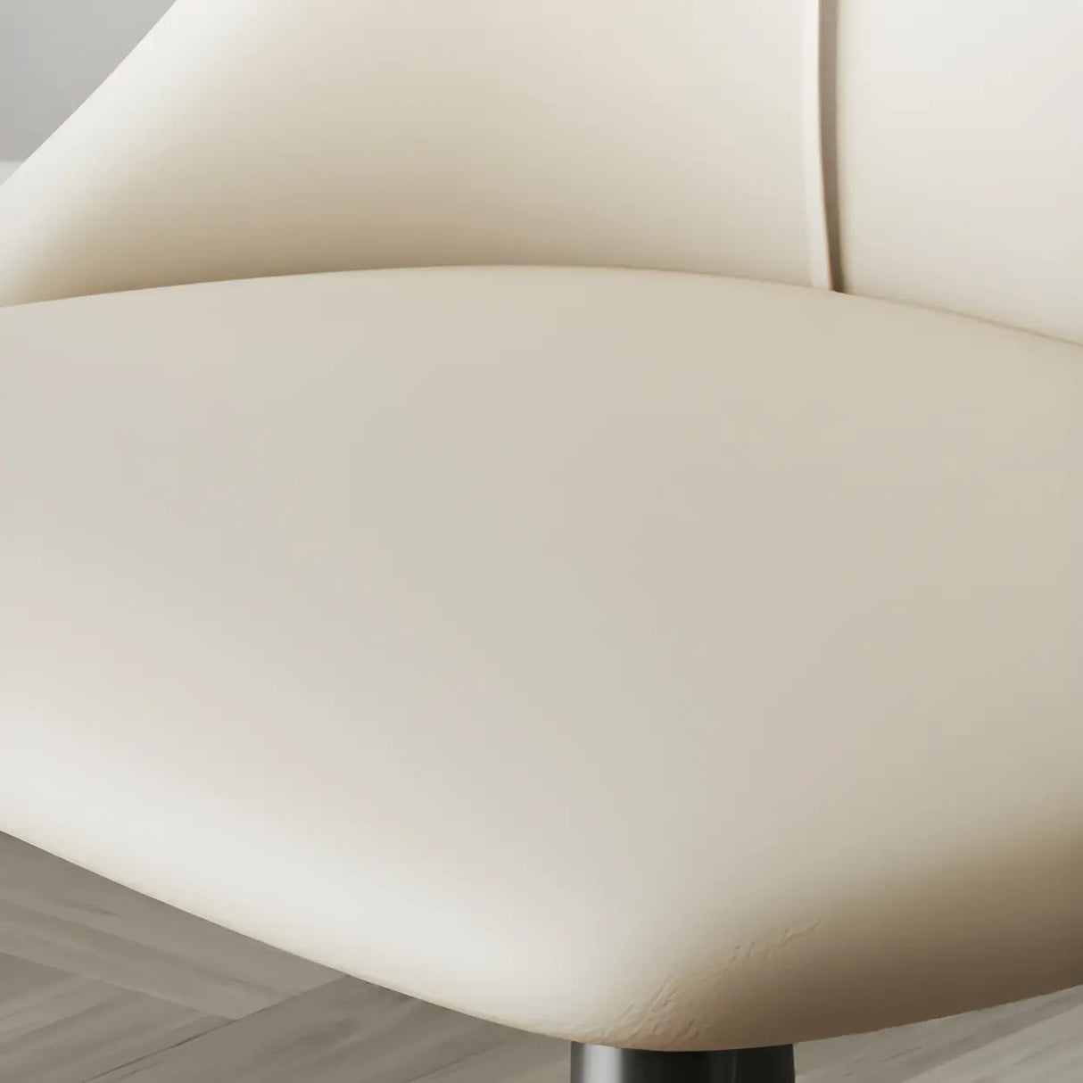 Faux Leather Solid Back Sloped Arm Dining Chair Image - 11