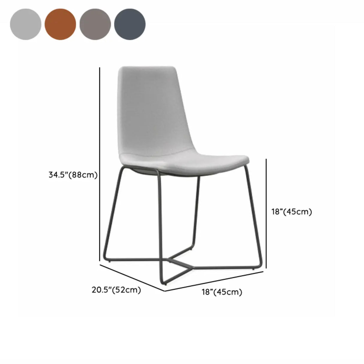 Faux Leather Upholstered Backrest Armless Dining Chair