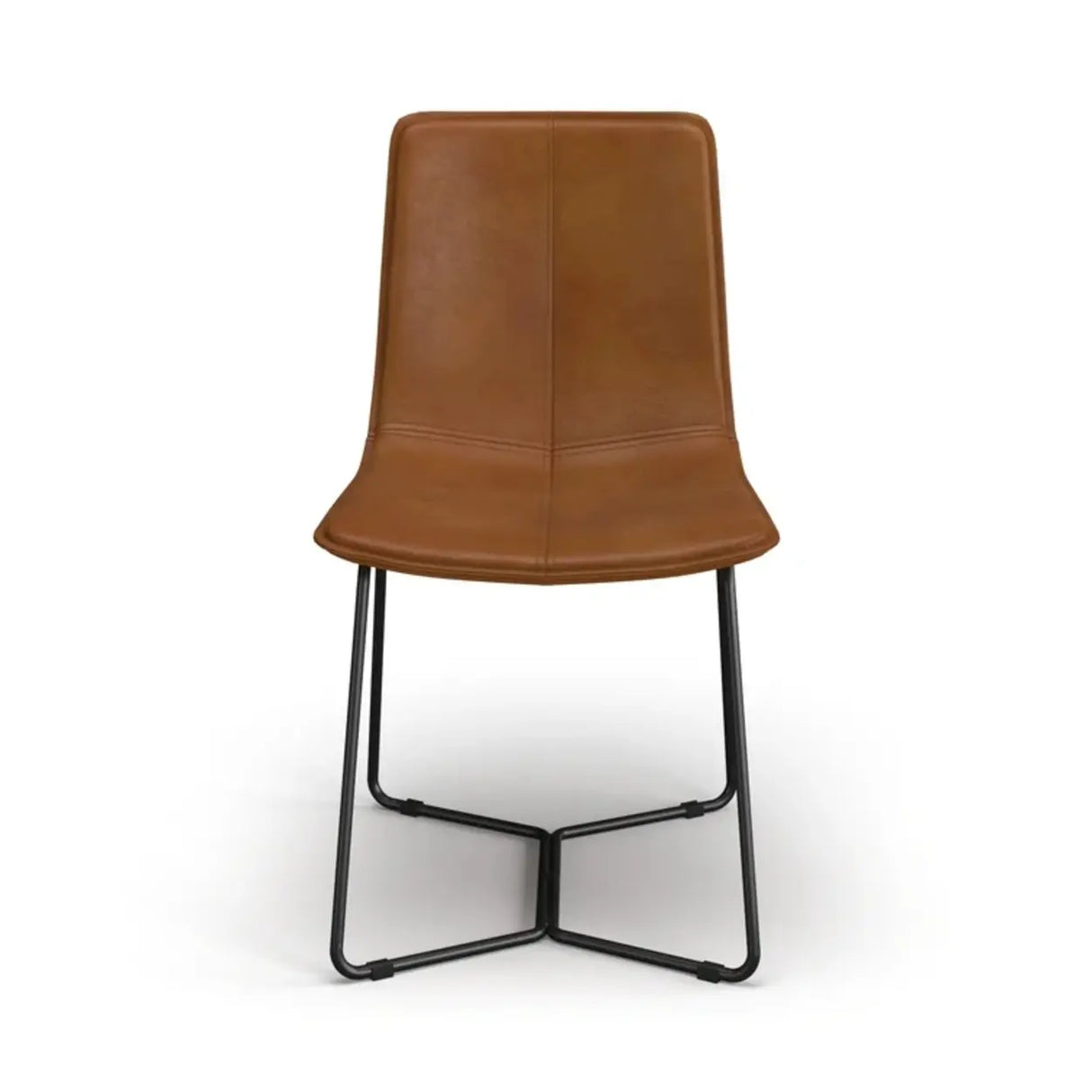 Faux Leather Upholstered Backrest Armless Dining Chair Image - 9