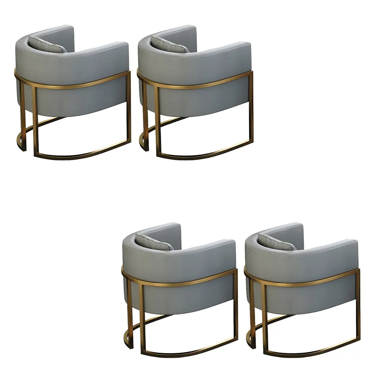 Faux Leather Upholstered Metal Dining Chair with Arms Image - 15