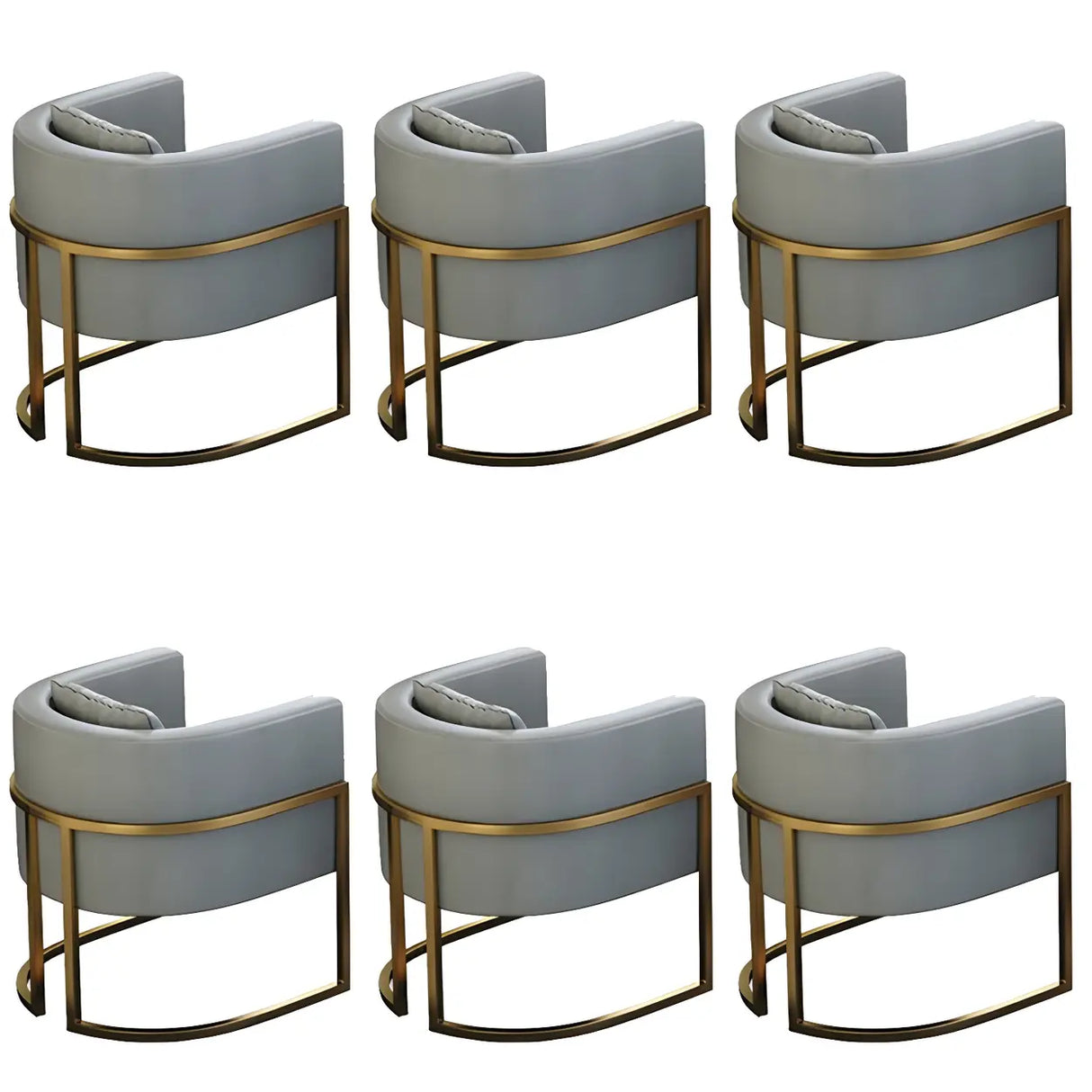 Faux Leather Upholstered Metal Dining Chair with Arms Image - 16