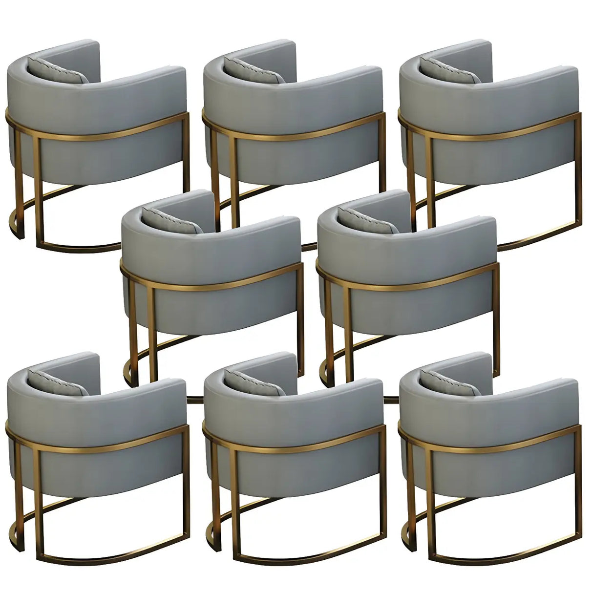 Faux Leather Upholstered Metal Dining Chair with Arms Image - 17