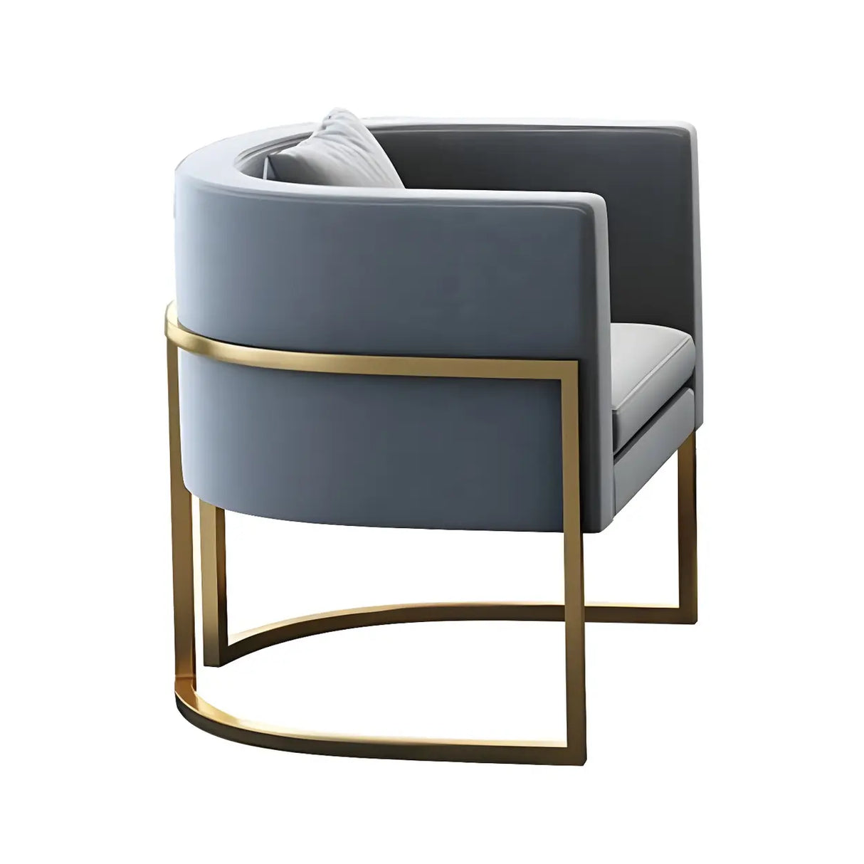 Faux Leather Upholstered Metal Dining Chair with Arms Image - 18