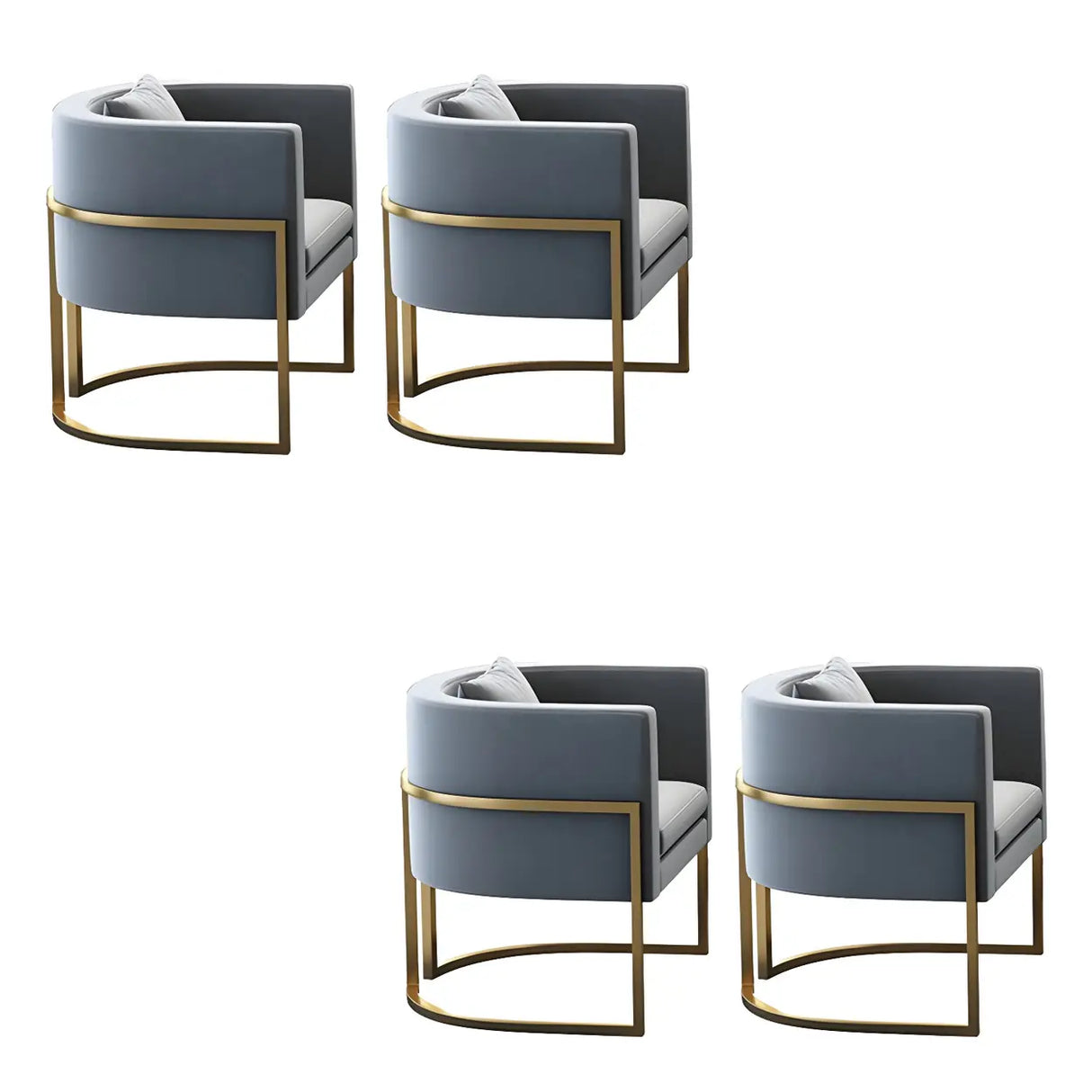 Faux Leather Upholstered Metal Dining Chair with Arms Image - 20