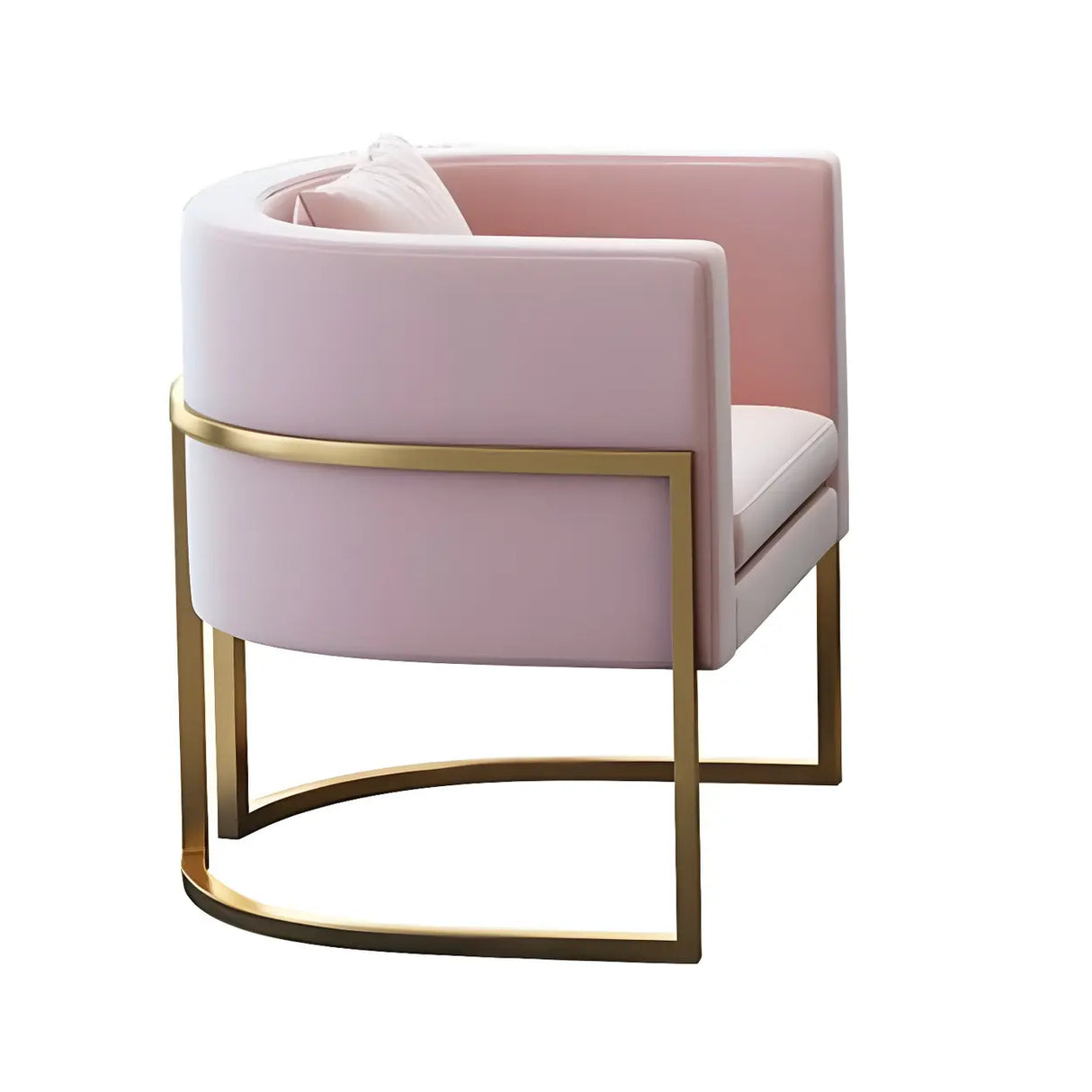 Faux Leather Upholstered Metal Dining Chair with Arms Image - 23