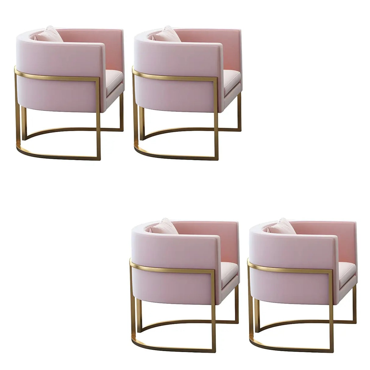 Faux Leather Upholstered Metal Dining Chair with Arms Image - 25