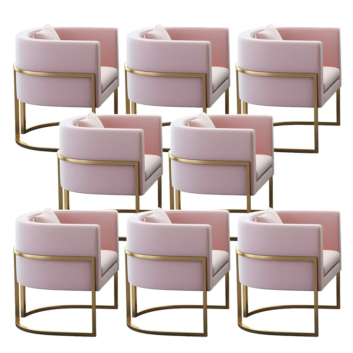 Faux Leather Upholstered Metal Dining Chair with Arms Image - 27