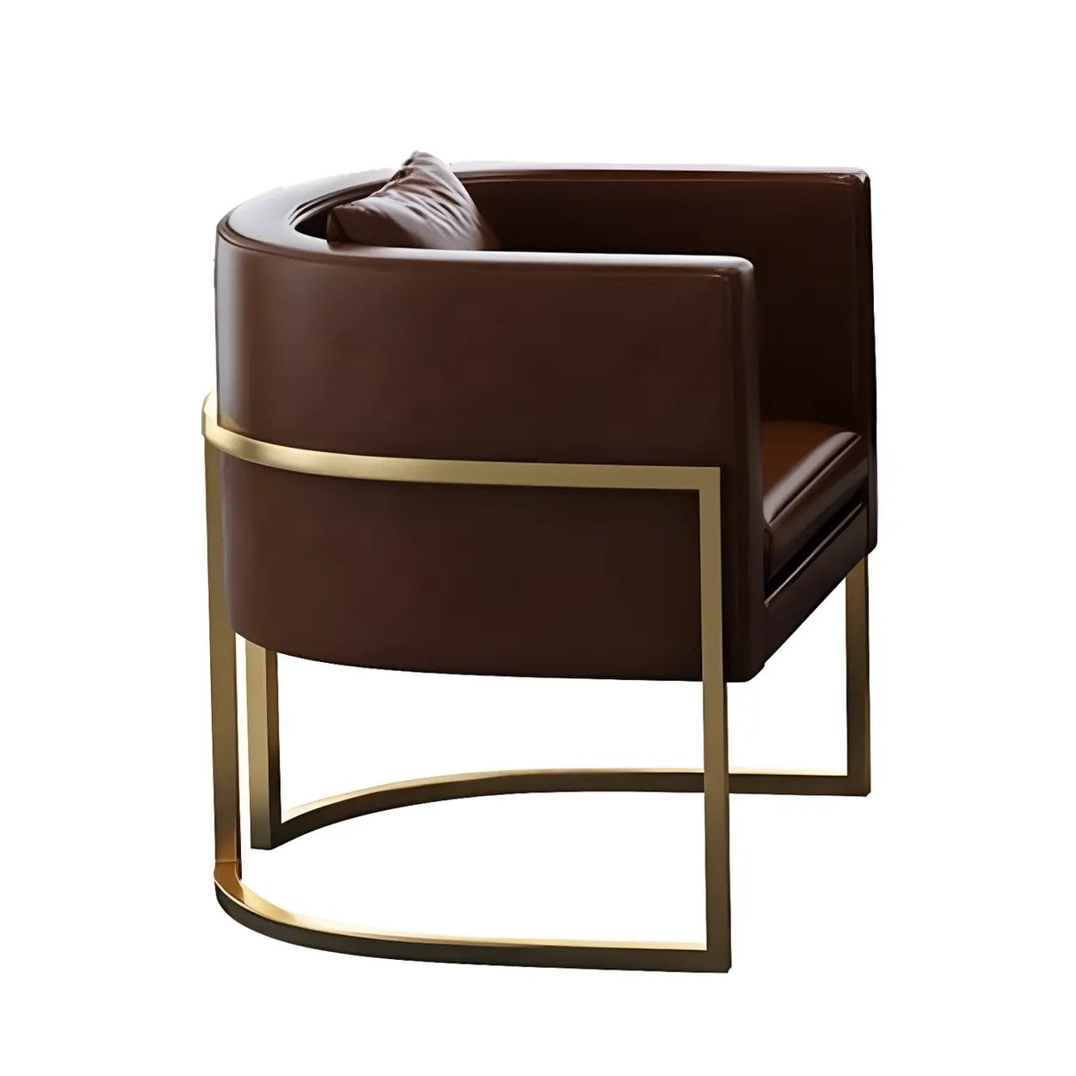 Faux Leather Upholstered Metal Dining Chair with Arms Image - 28