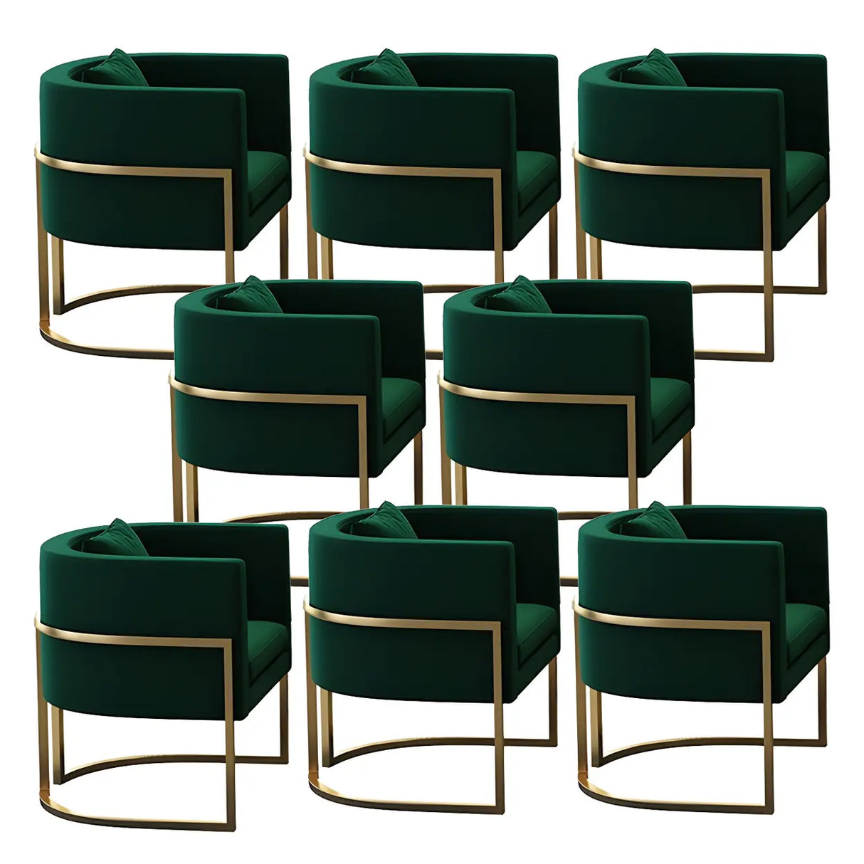 Faux Leather Upholstered Metal Dining Chair with Arms Image - 37