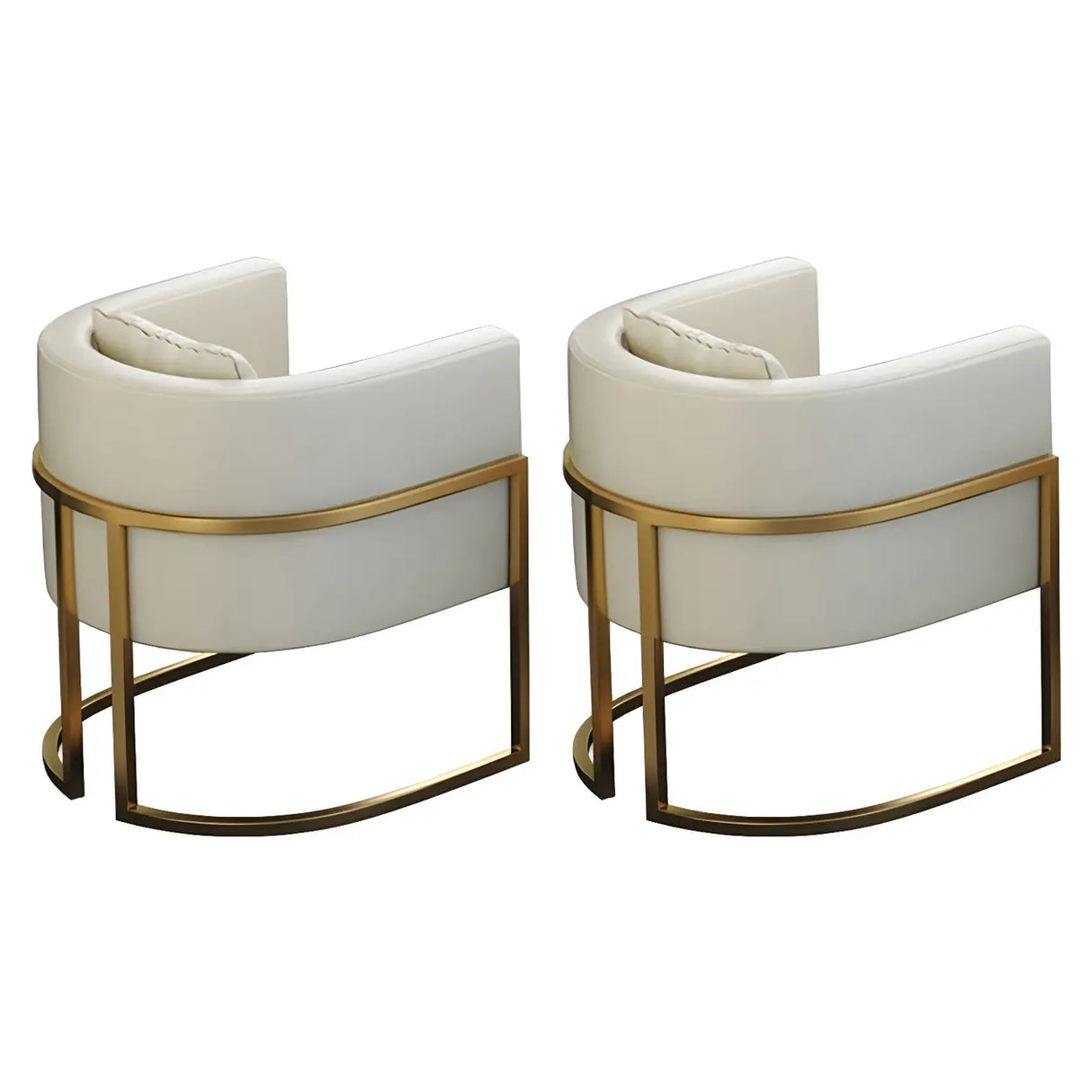 Faux Leather Upholstered Metal Dining Chair with Arms Image - 39