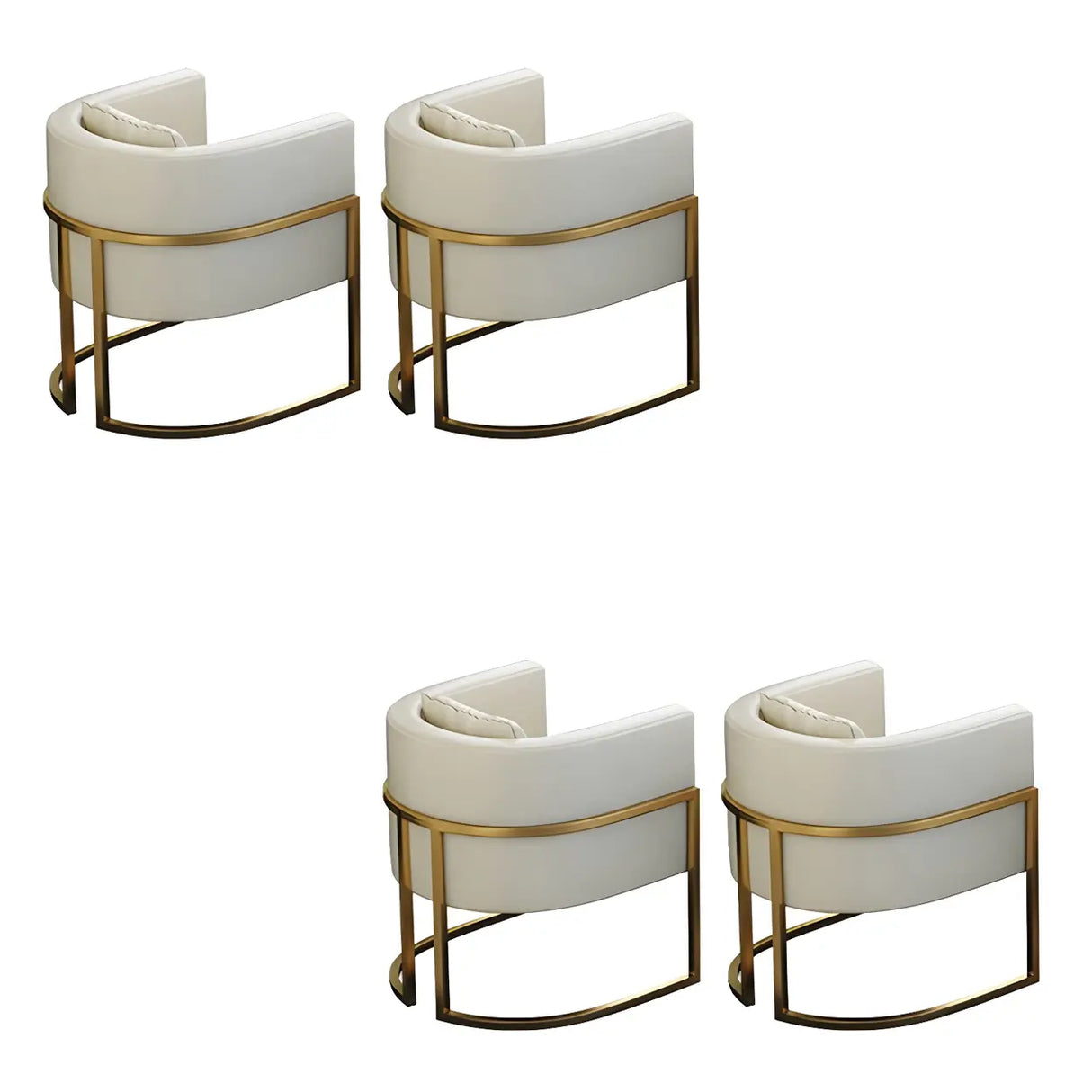 Faux Leather Upholstered Metal Dining Chair with Arms Image - 40