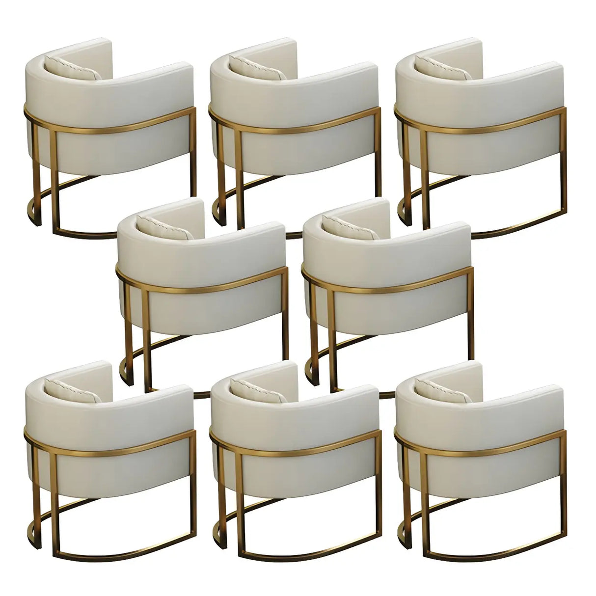 Faux Leather Upholstered Metal Dining Chair with Arms Image - 42