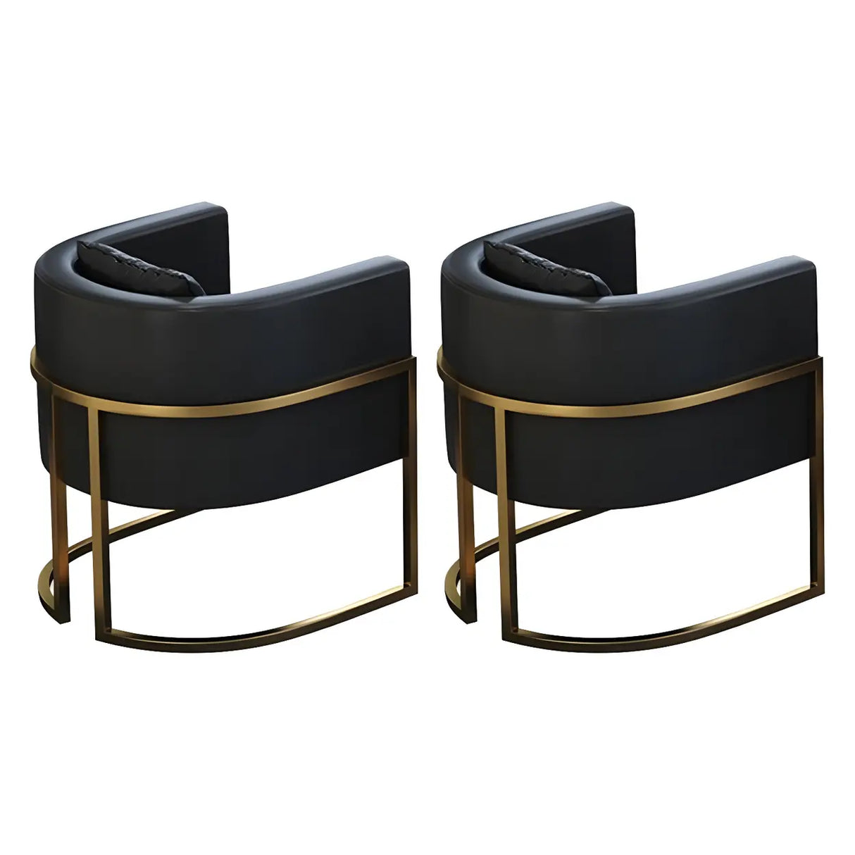 Faux Leather Upholstered Metal Dining Chair with Arms Image - 4