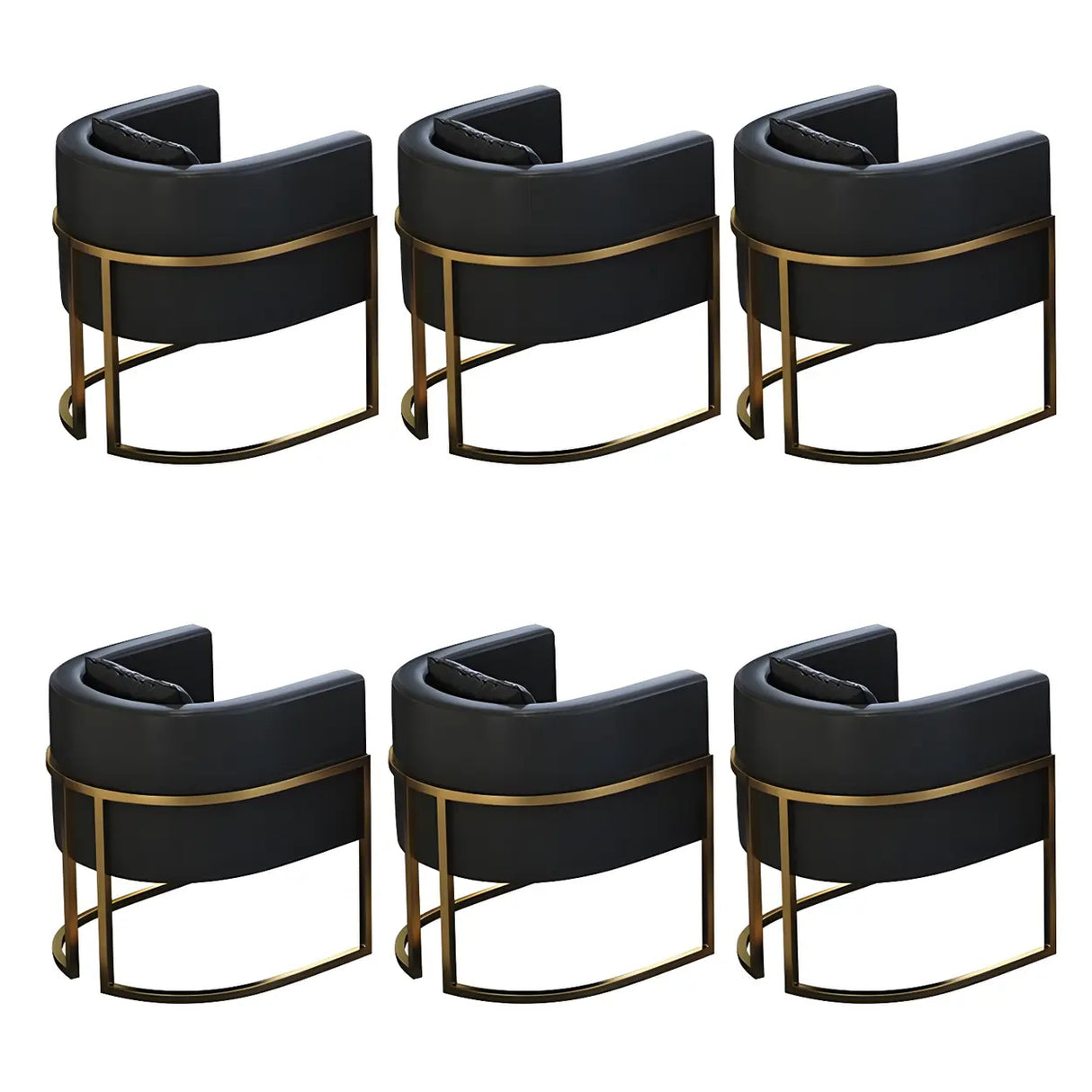 Faux Leather Upholstered Metal Dining Chair with Arms Image - 8