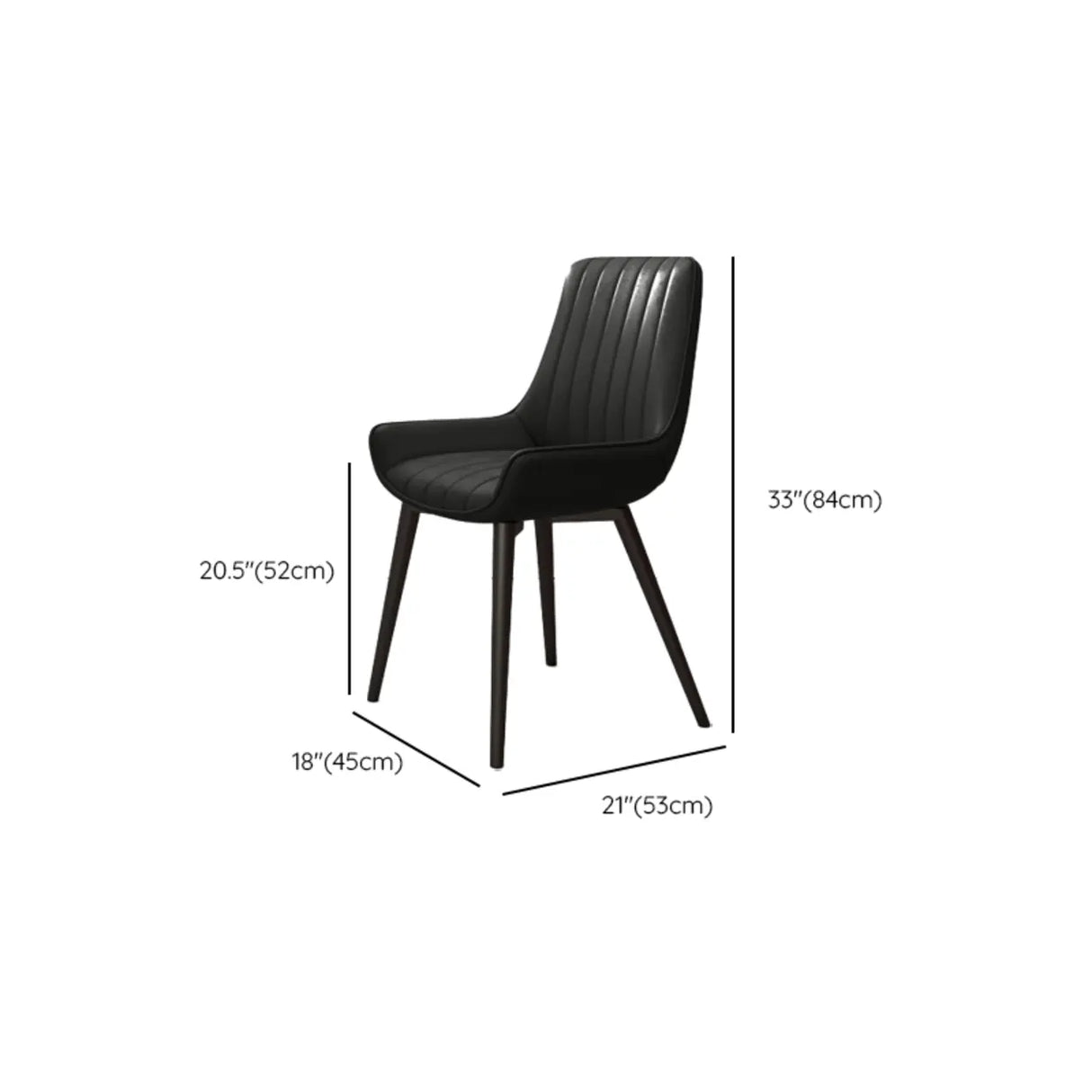 Faux Leather Upholstered Parsons Dining Chair Black Image - 21