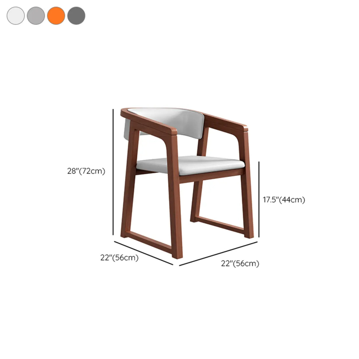 Faux Leather Upholstered Sled Leg Wood Arm Dining Chair Image - 19