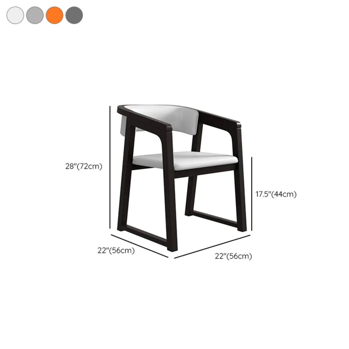 Faux Leather Upholstered Sled Leg Wood Arm Dining Chair Image - 20