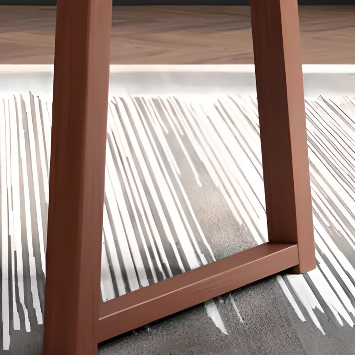 Faux Leather Upholstered Sled Leg Wood Arm Dining Chair Image - 8