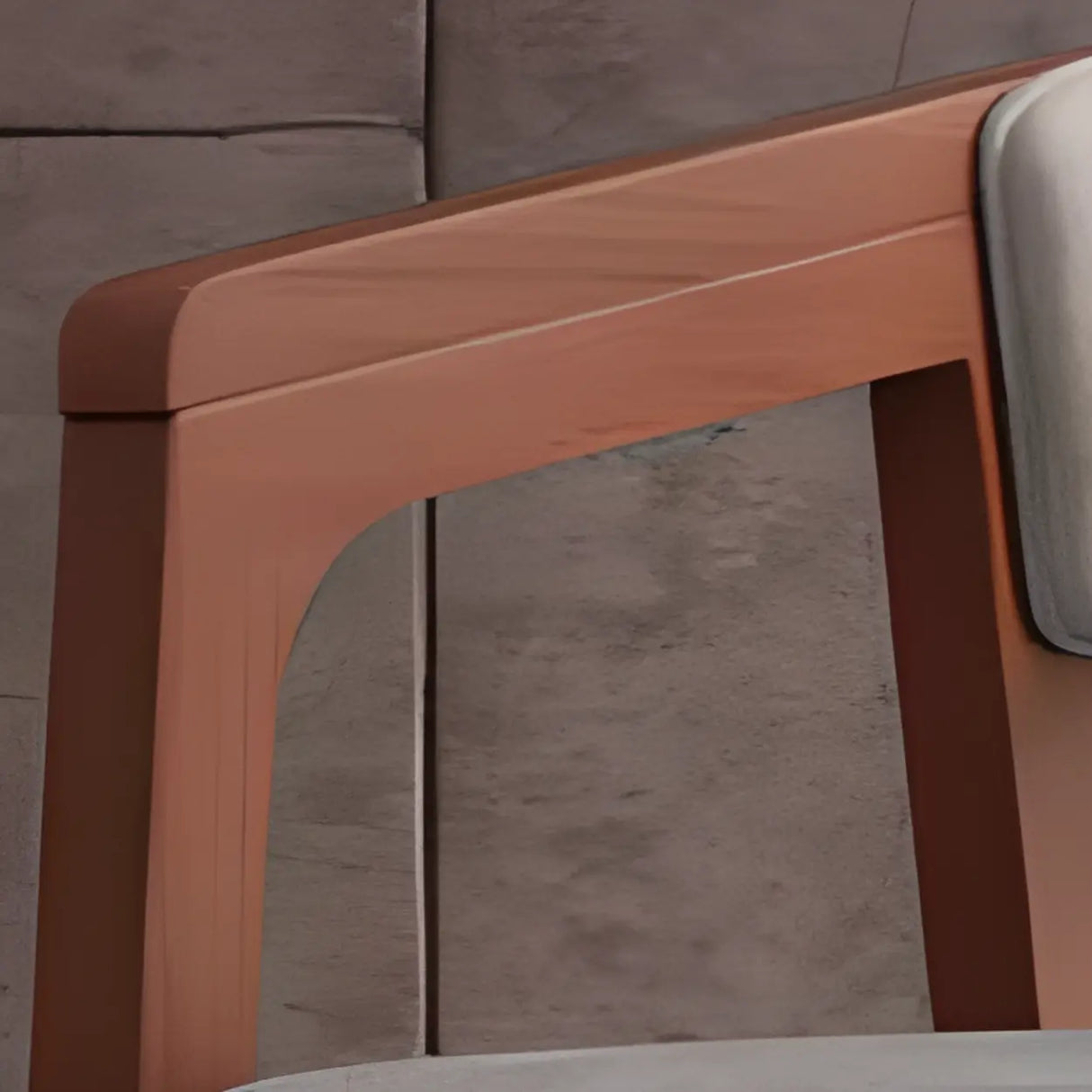 Faux Leather Upholstered Sled Leg Wood Arm Dining Chair Image - 9