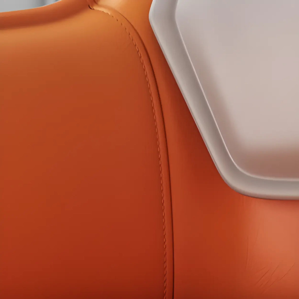 Faux Leather Upholstered Solid Back Arm Dining Chair Image - 17