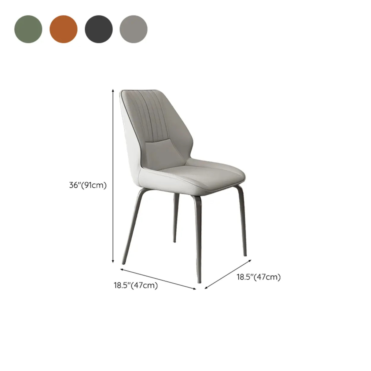 Faux Leather Upholstered Wingback Armless Dining Chairs