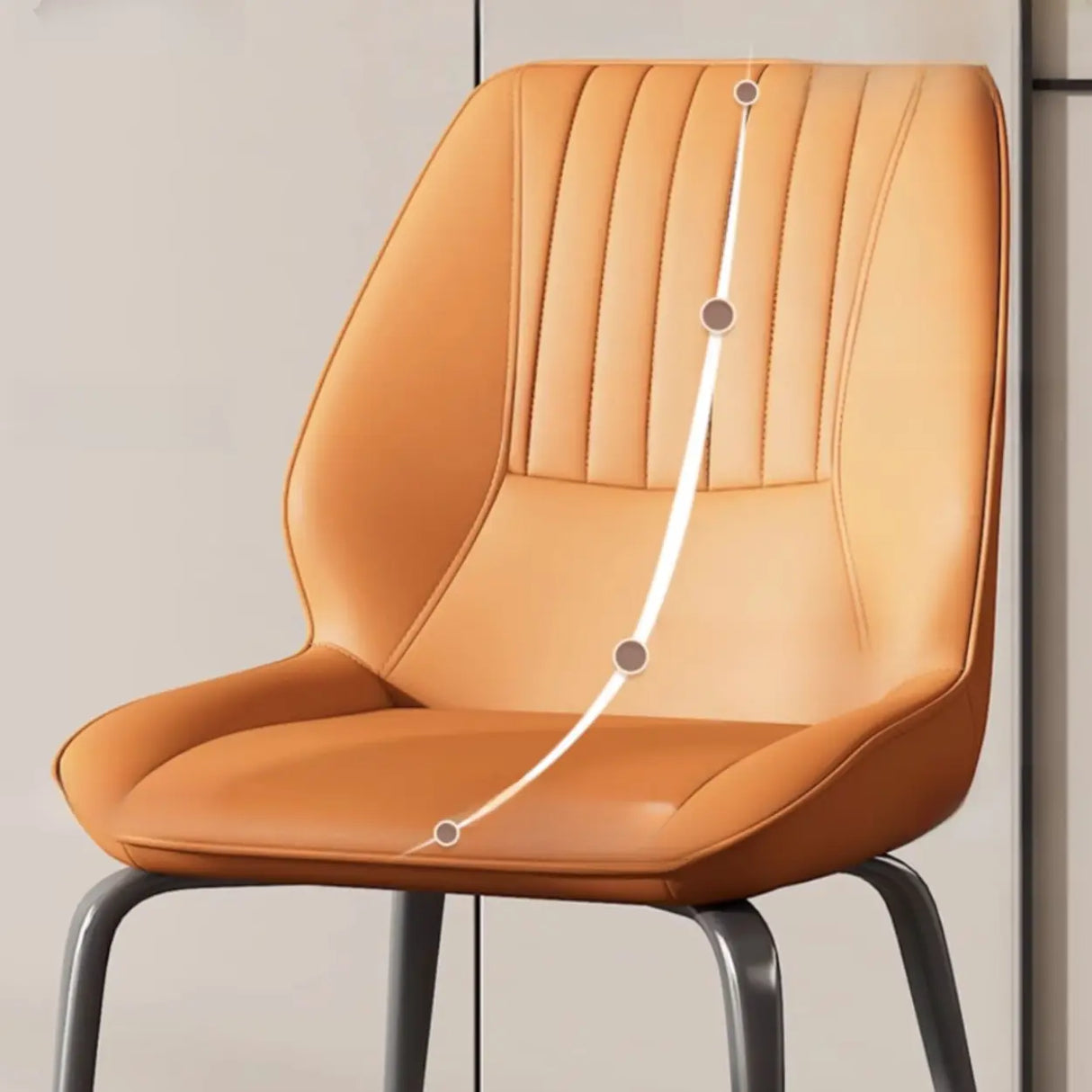 Faux Leather Upholstered Wingback Armless Dining Chairs Image - 8