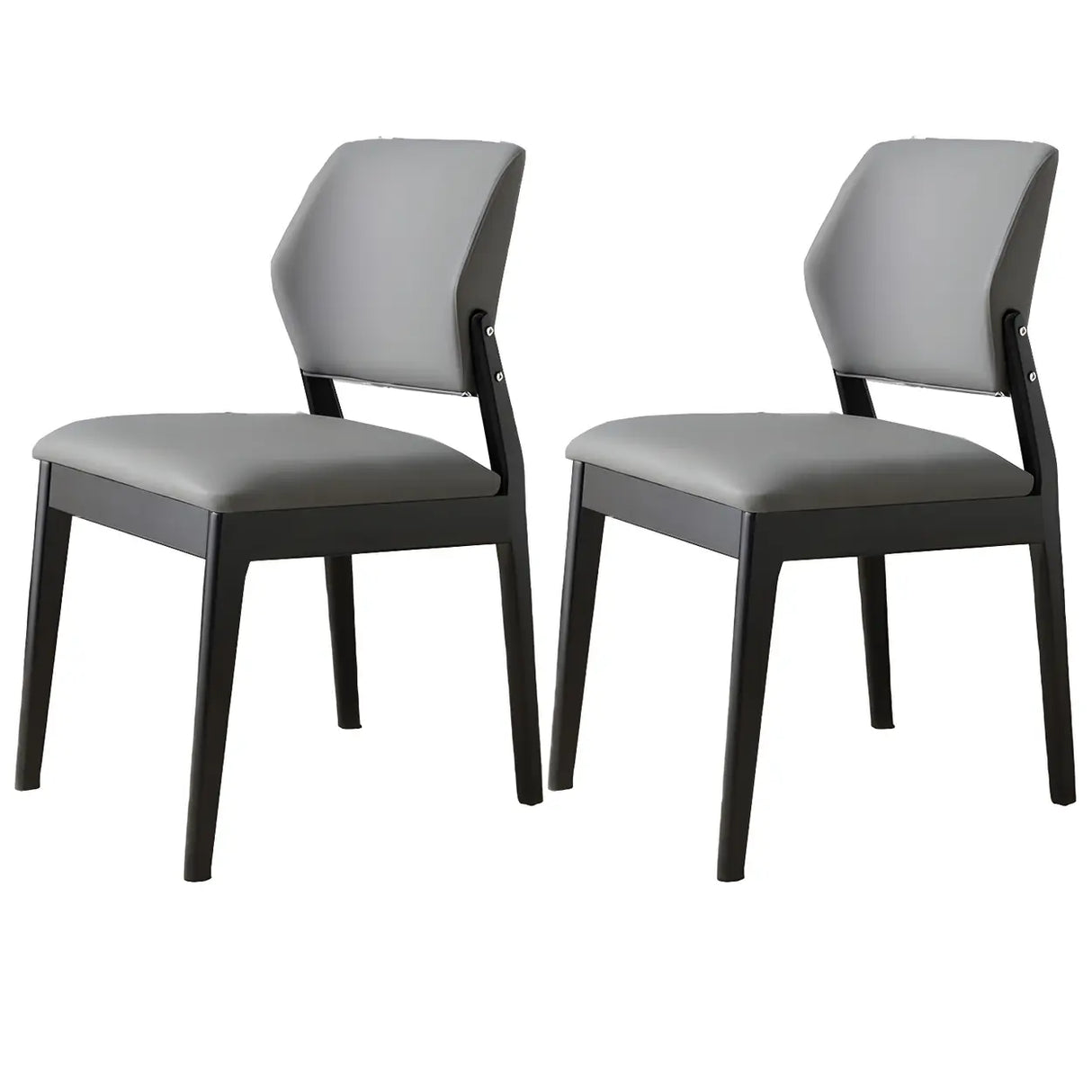 Faux Leather Upholstered Wooden Frame Dining Side Chair Image - 70